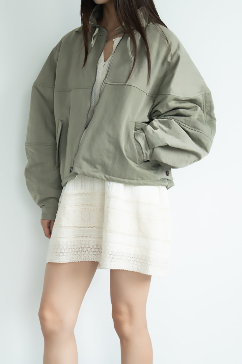 Balloon Sleeve Blouson Jacket