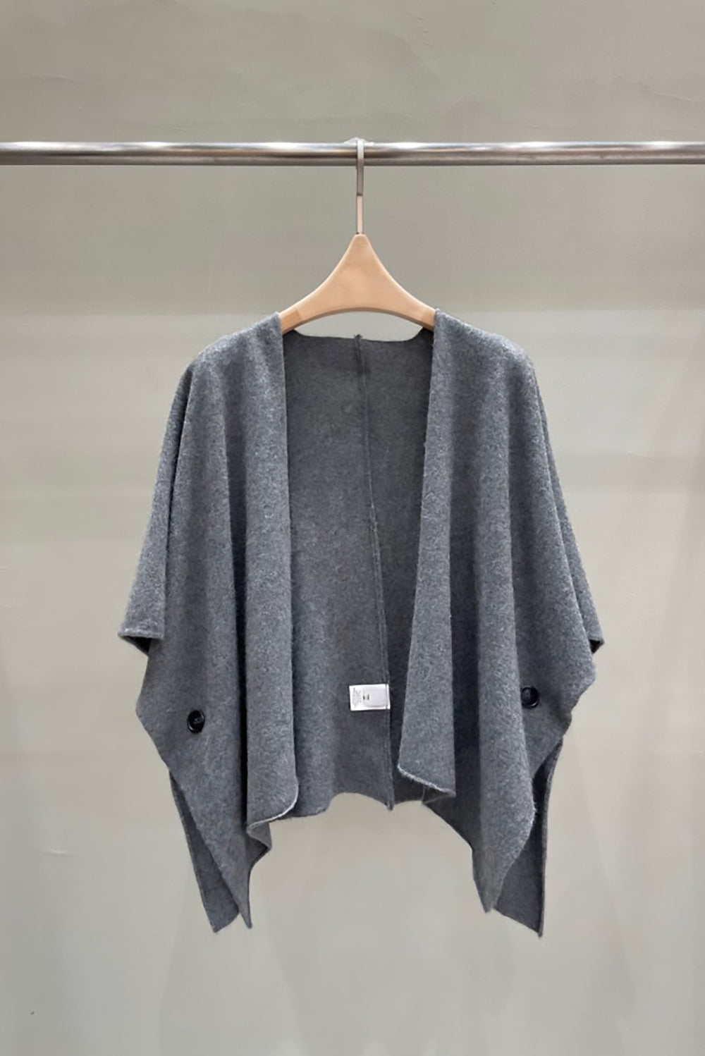 Wool Blend Open Front Cardigan