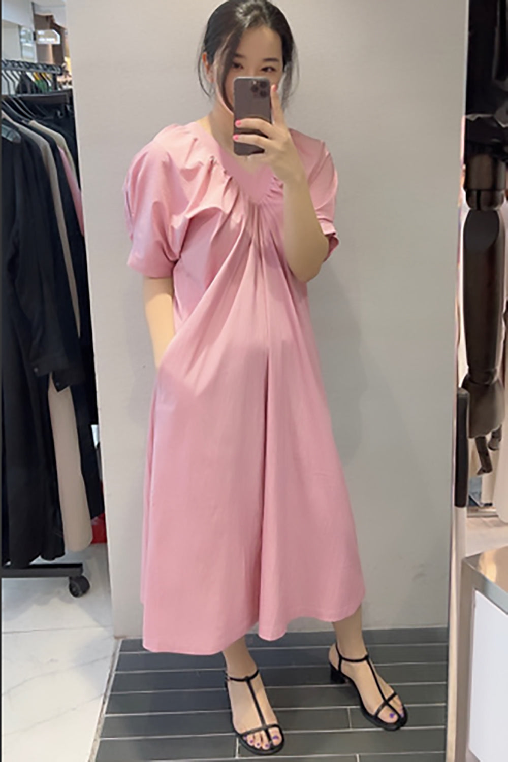 Dolman Short Sleeve Midi Dress