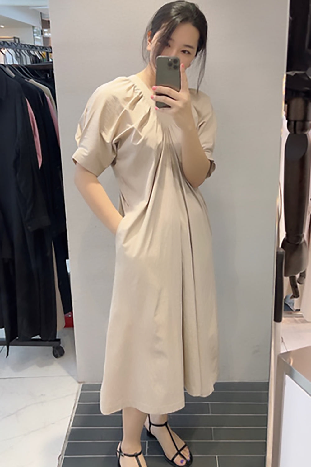 Dolman Short Sleeve Midi Dress