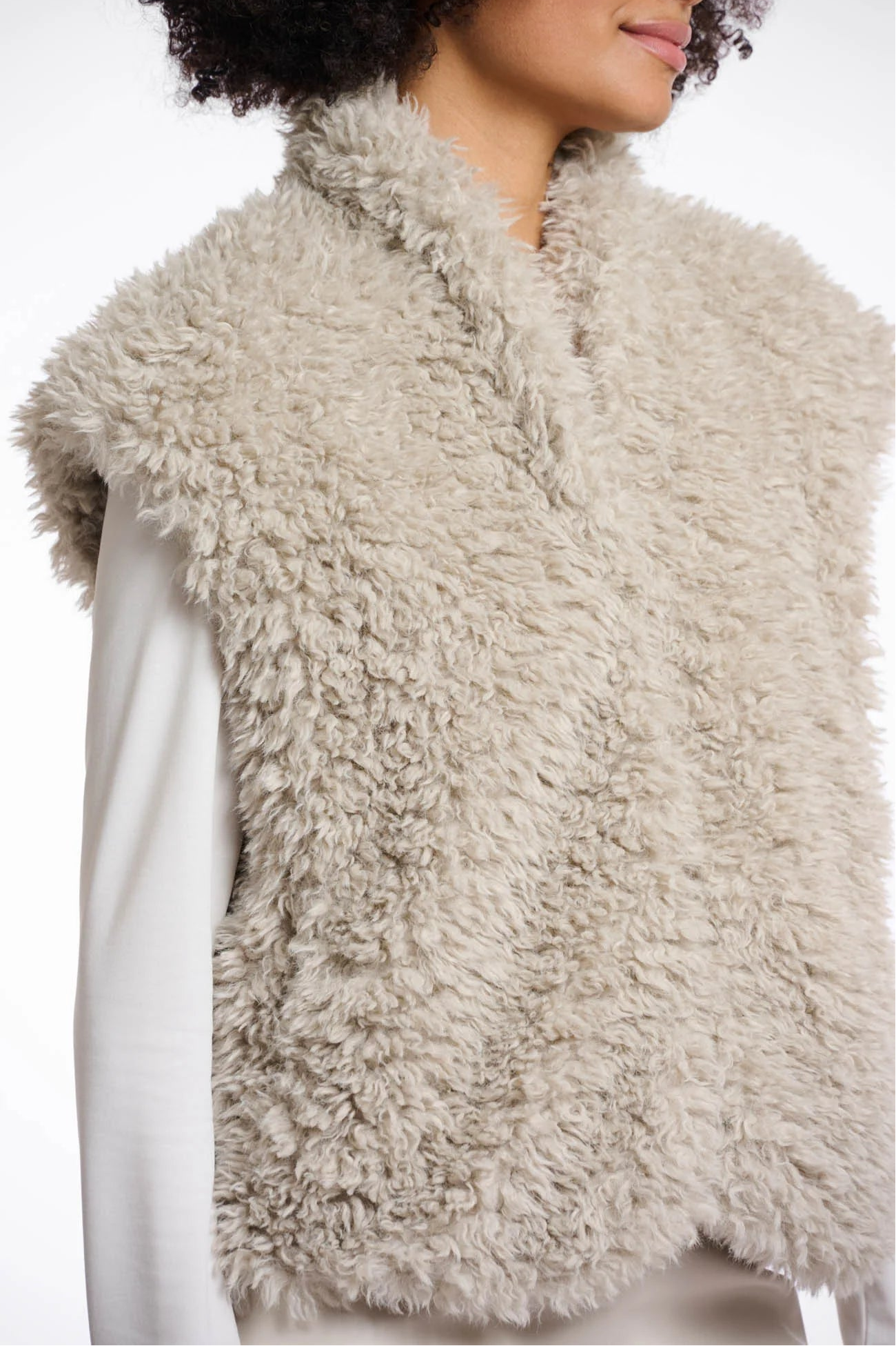 Faux Fur Cap Sleeve Vest