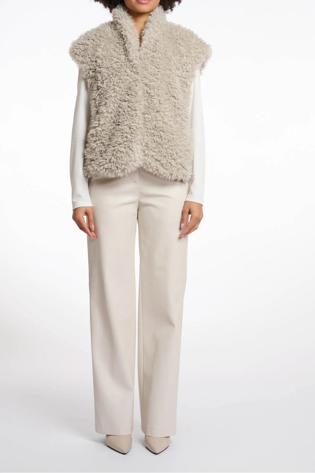 Faux Fur Cap Sleeve Vest