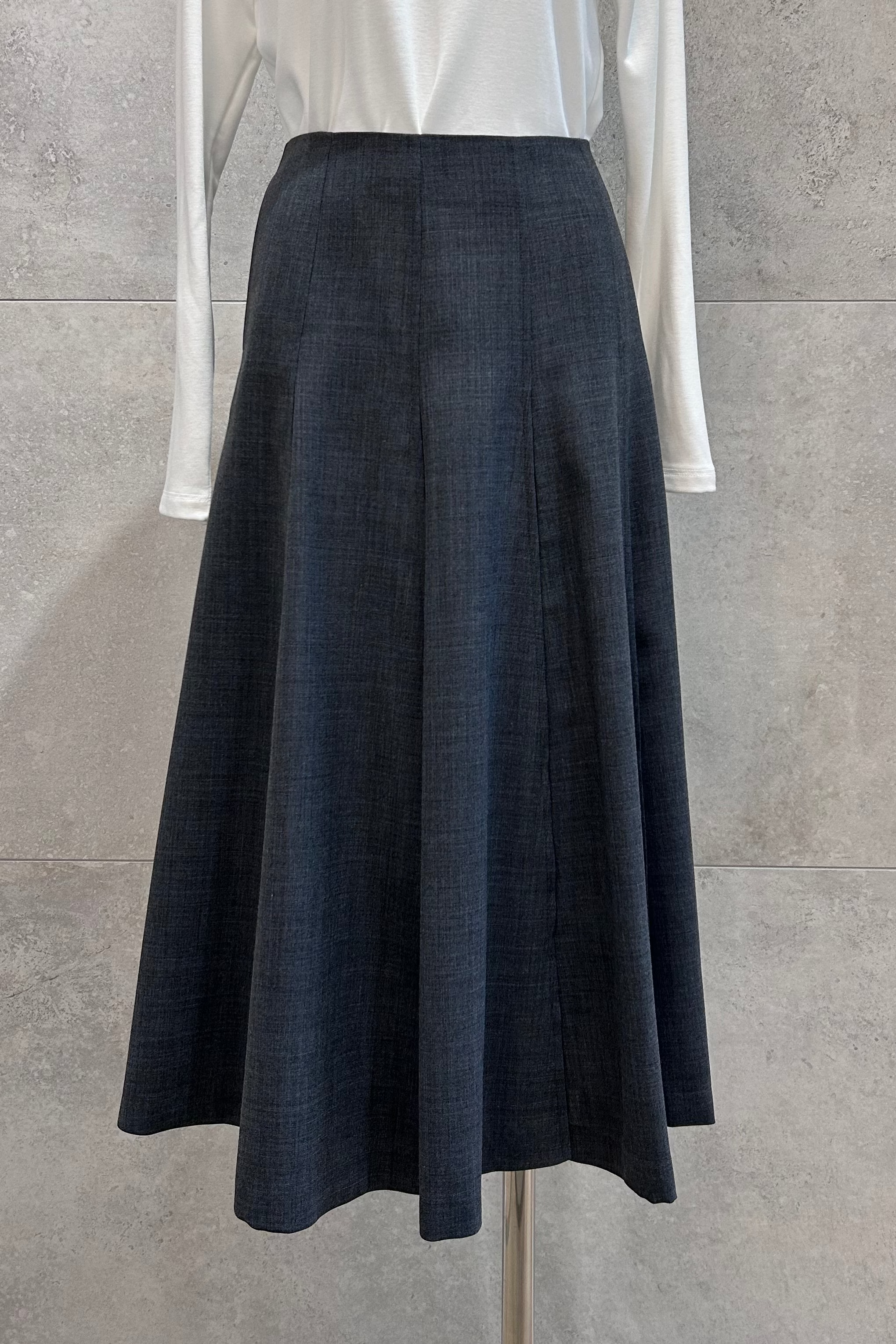 Frida Pleated Wool Skirt