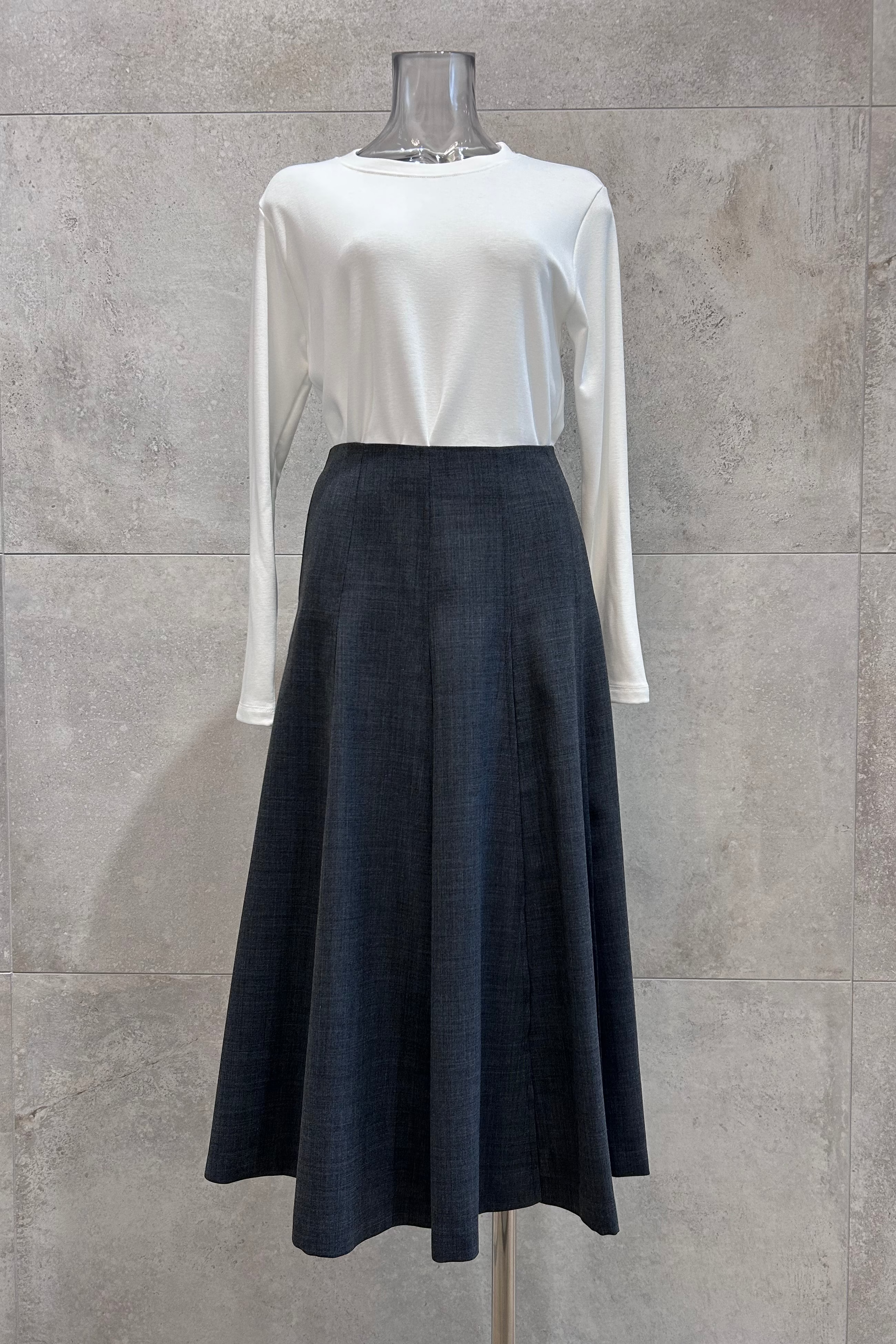 Frida Pleated Wool Skirt