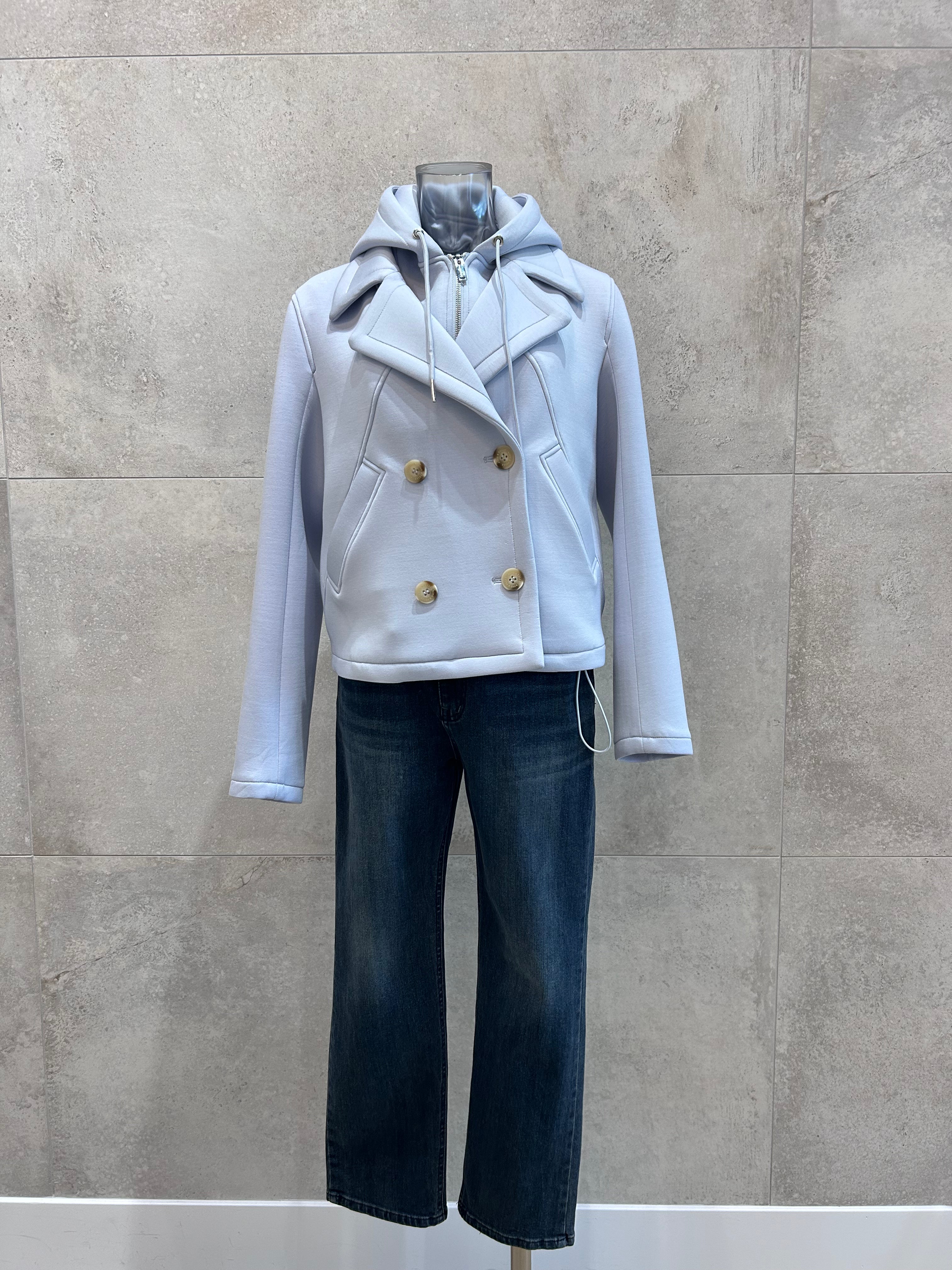 Hooded Layered Short Coat