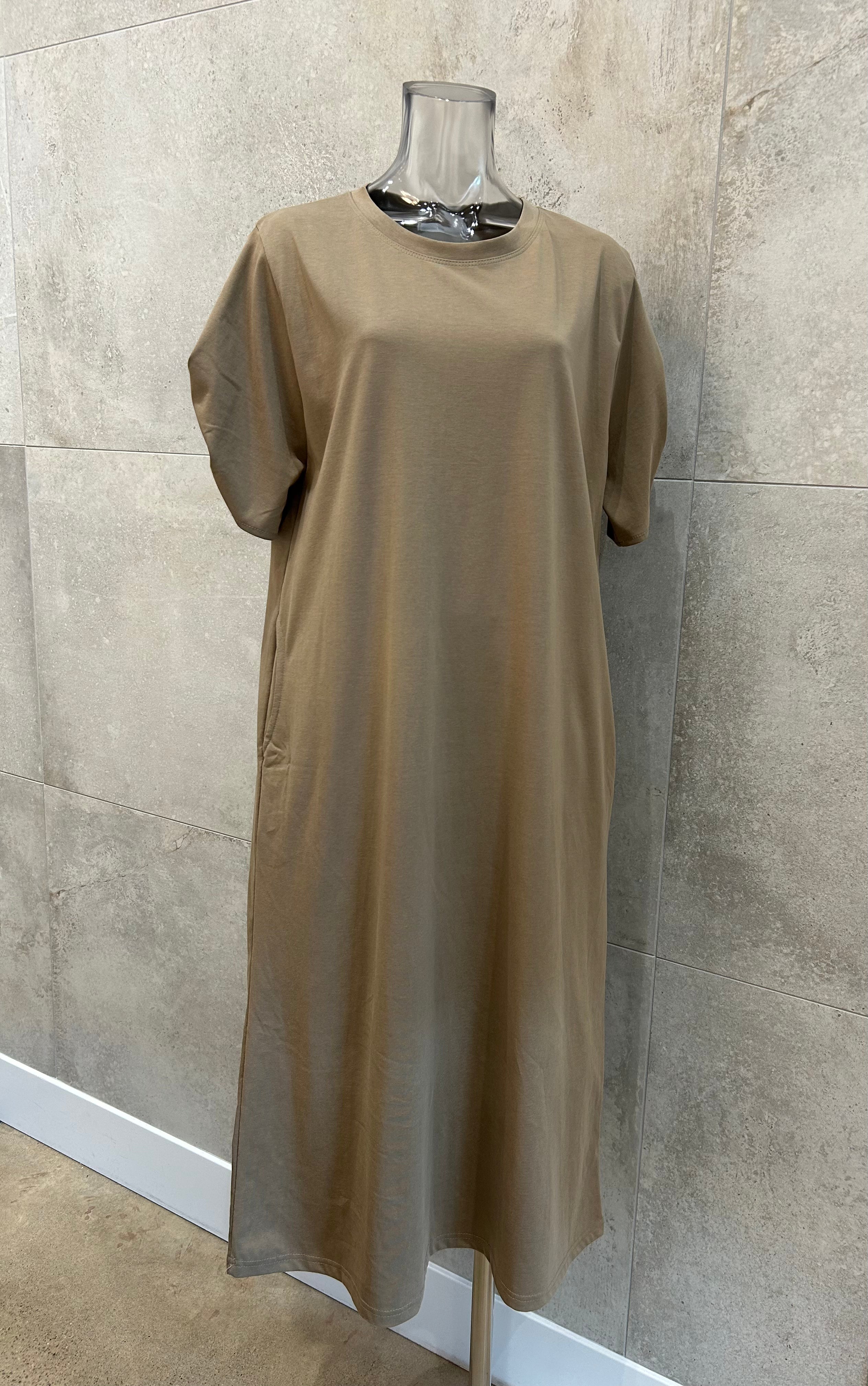 Draped Sleeve T-Shirt Dress