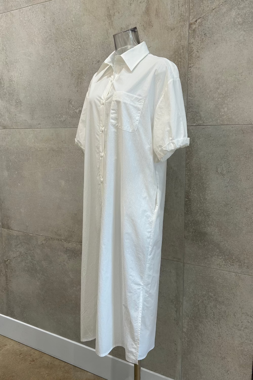 Tech Button-Up Shirt Dress