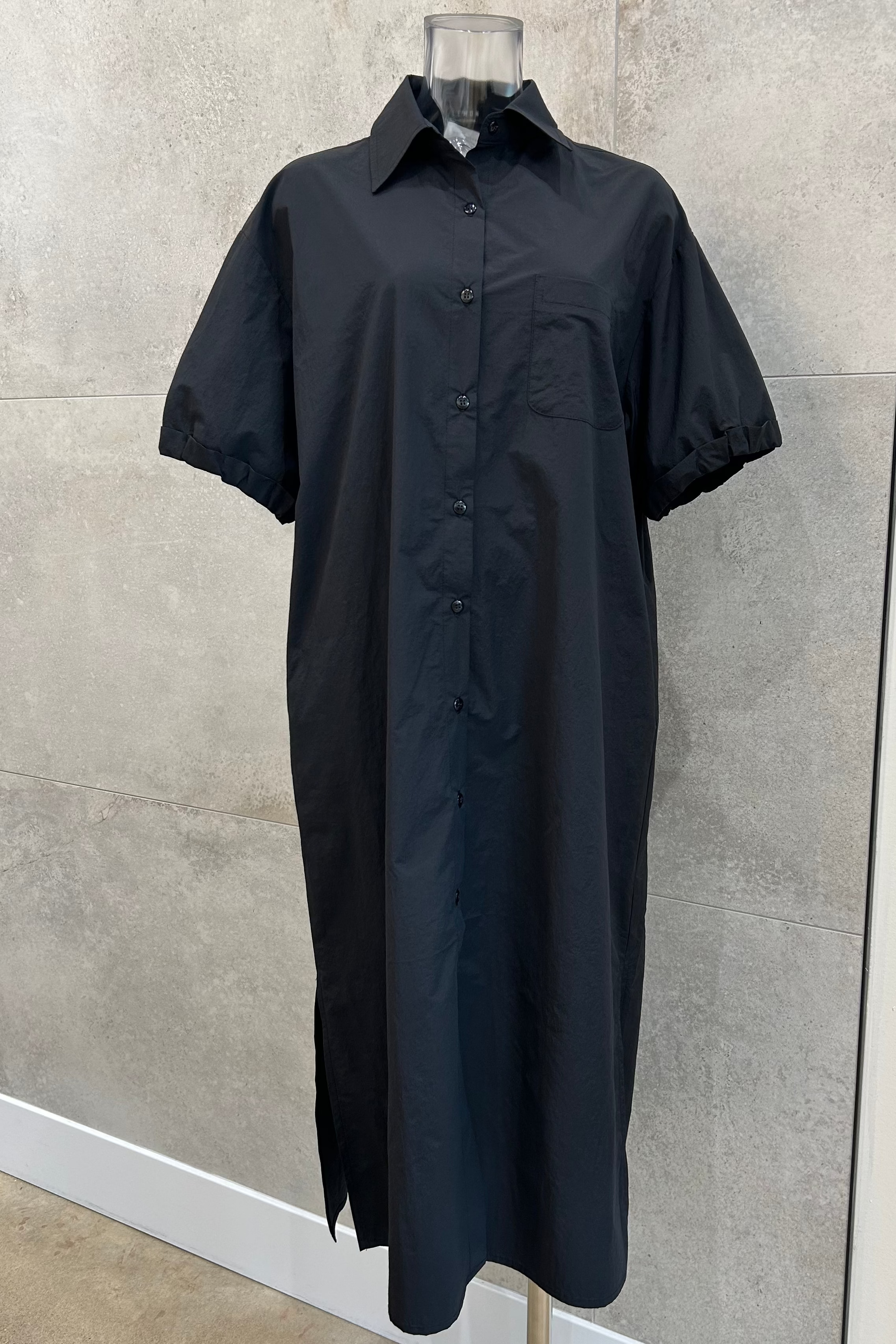 Tech Button-Up Shirt Dress
