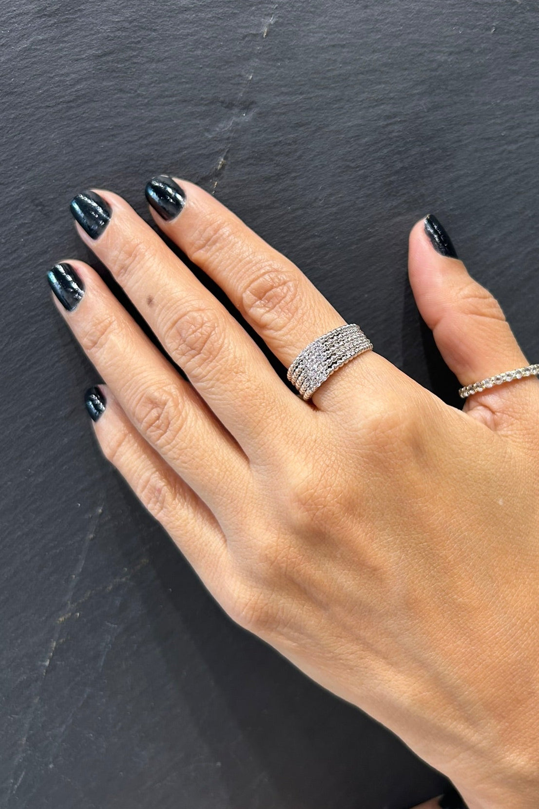 Diagonal Pave Ring