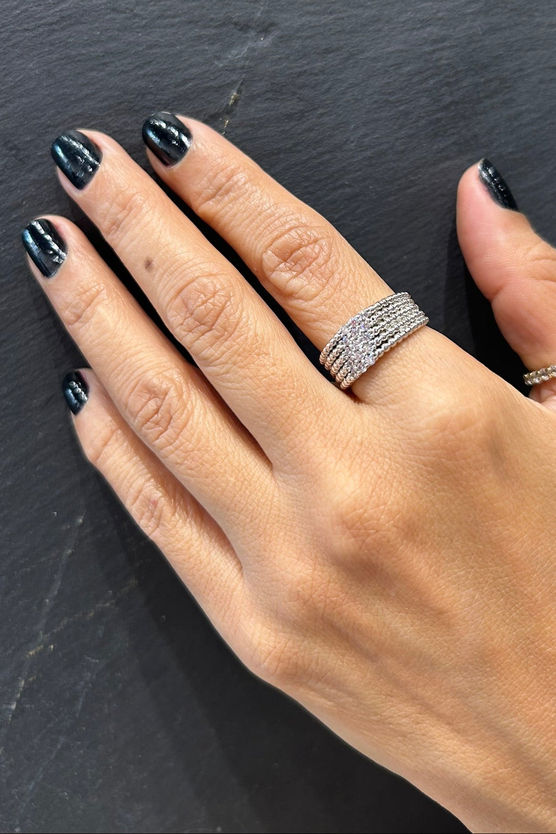 Diagonal Pave Ring