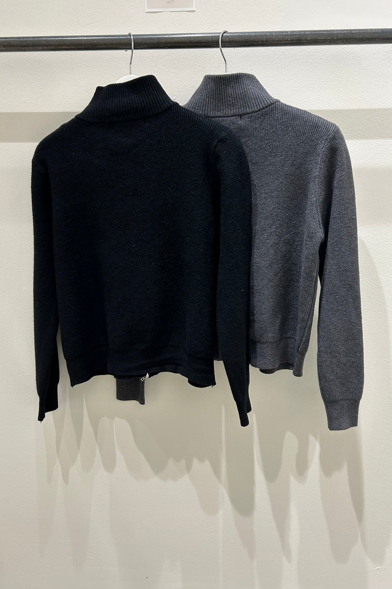 Button Detail Zip Up Cardigan