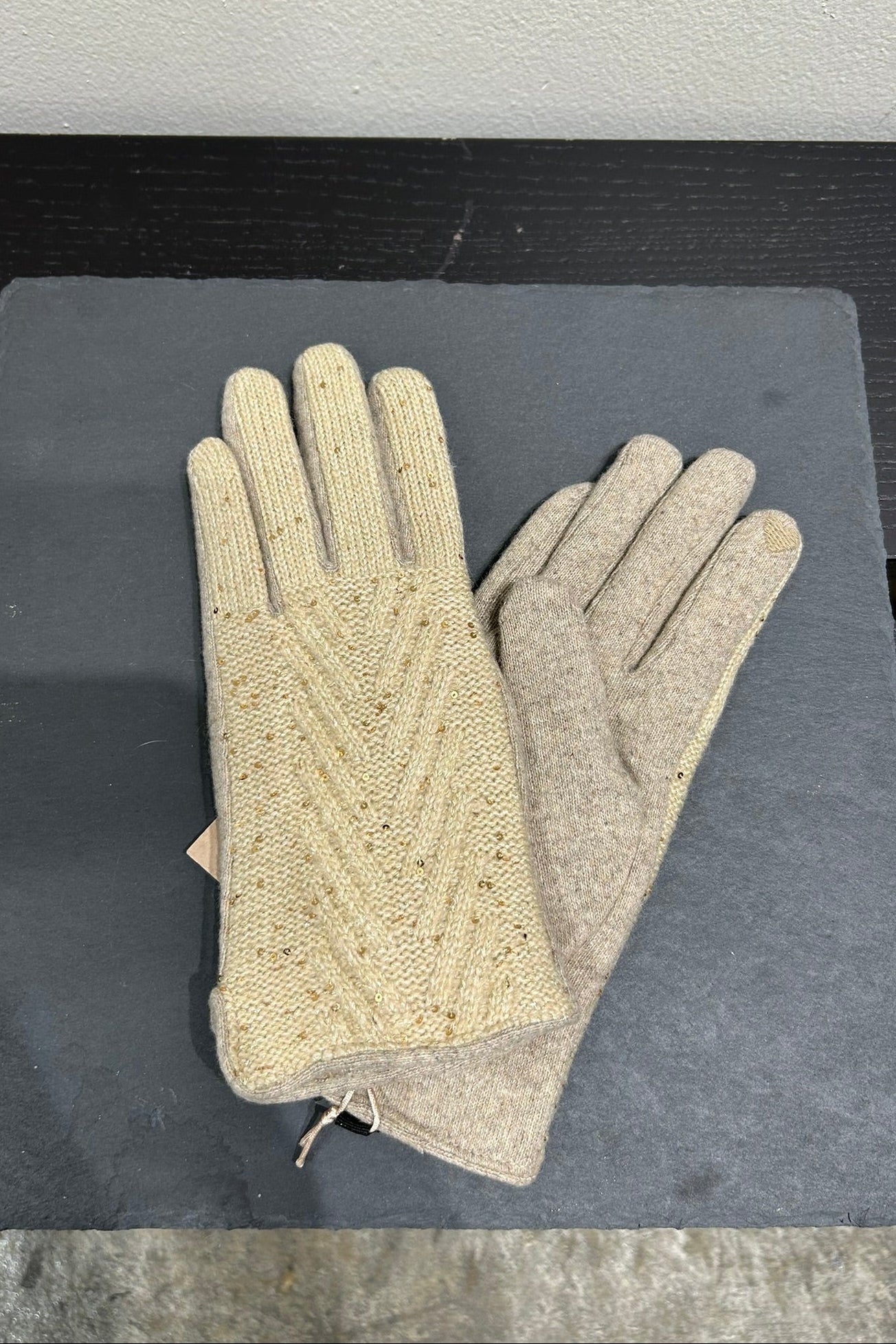 Elara Lurex Knit Gloves