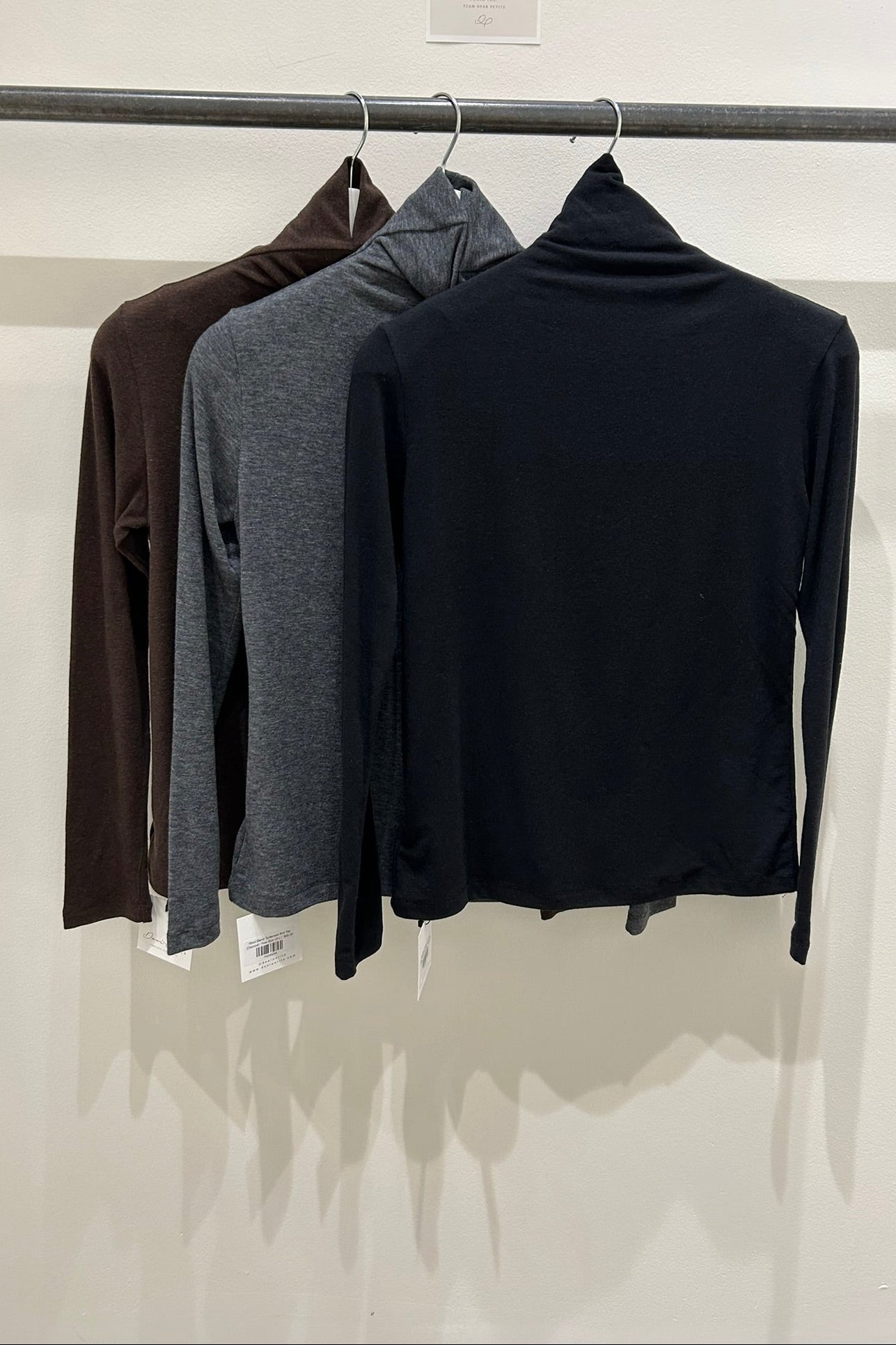 Wool Blend Turtleneck Knit Top