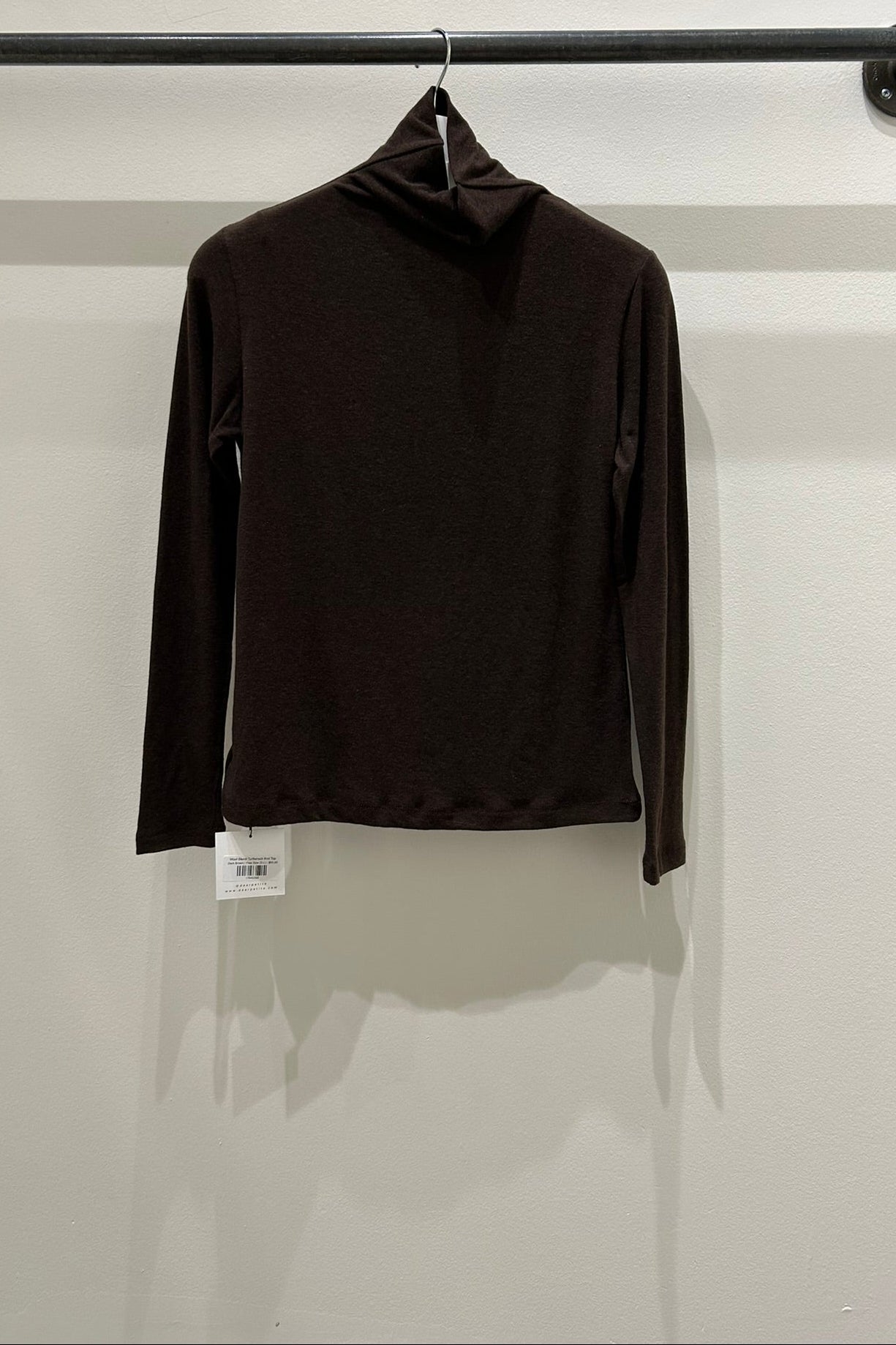 Wool Blend Turtleneck Knit Top