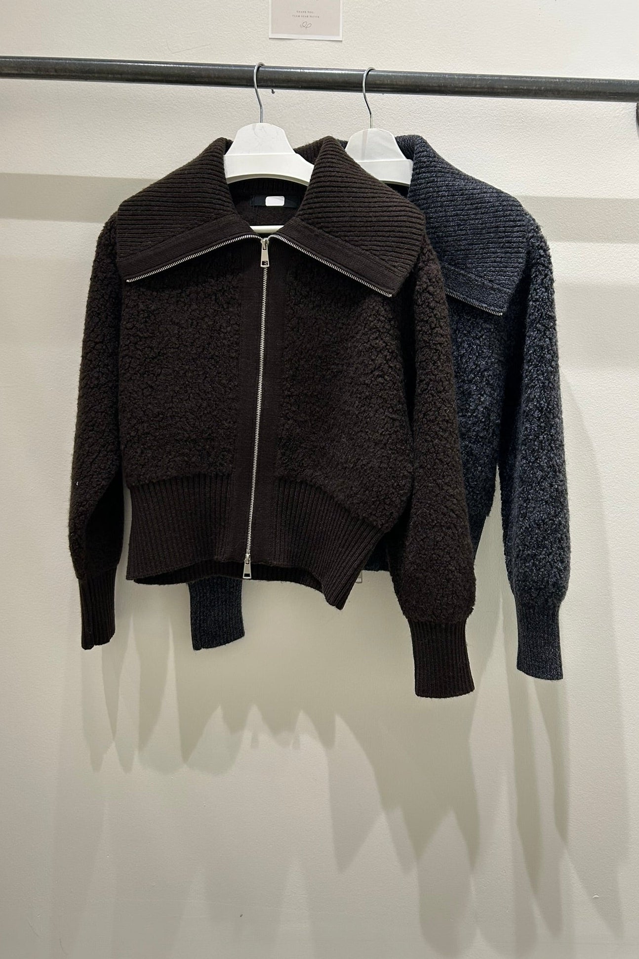 Big Collar Boucle Cardigan