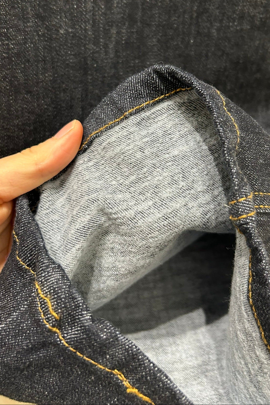 Dark Wash Fleece Lined Straight Jeans