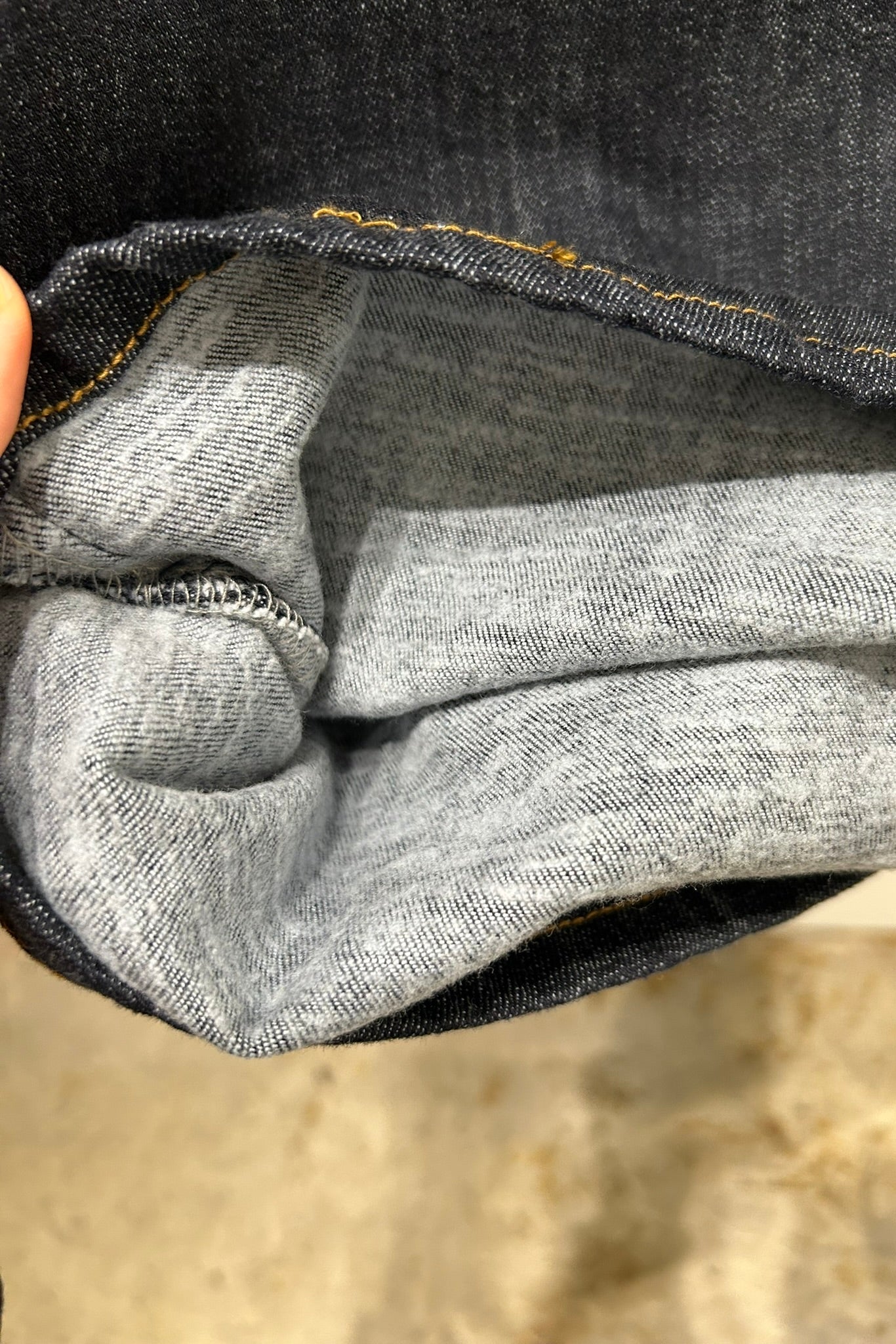 Dark Wash Fleece Lined Straight Jeans