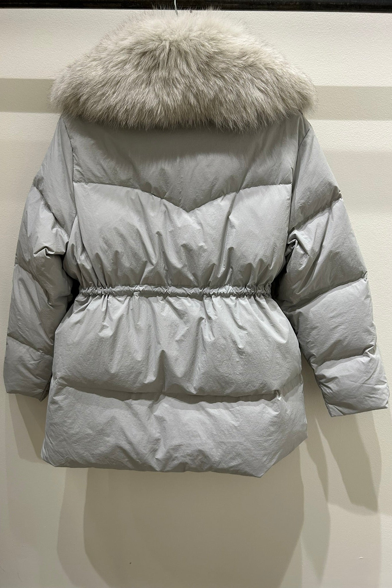 Big Collar Fox Fur Midi Puffer Jacket