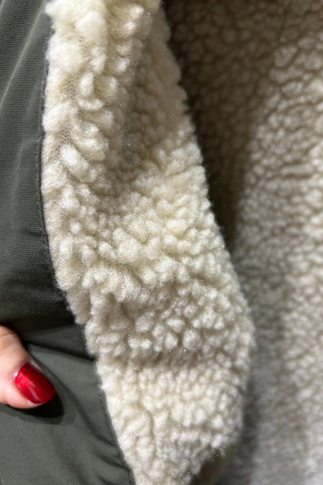 Sherpa Lined Utility Midi Jacket