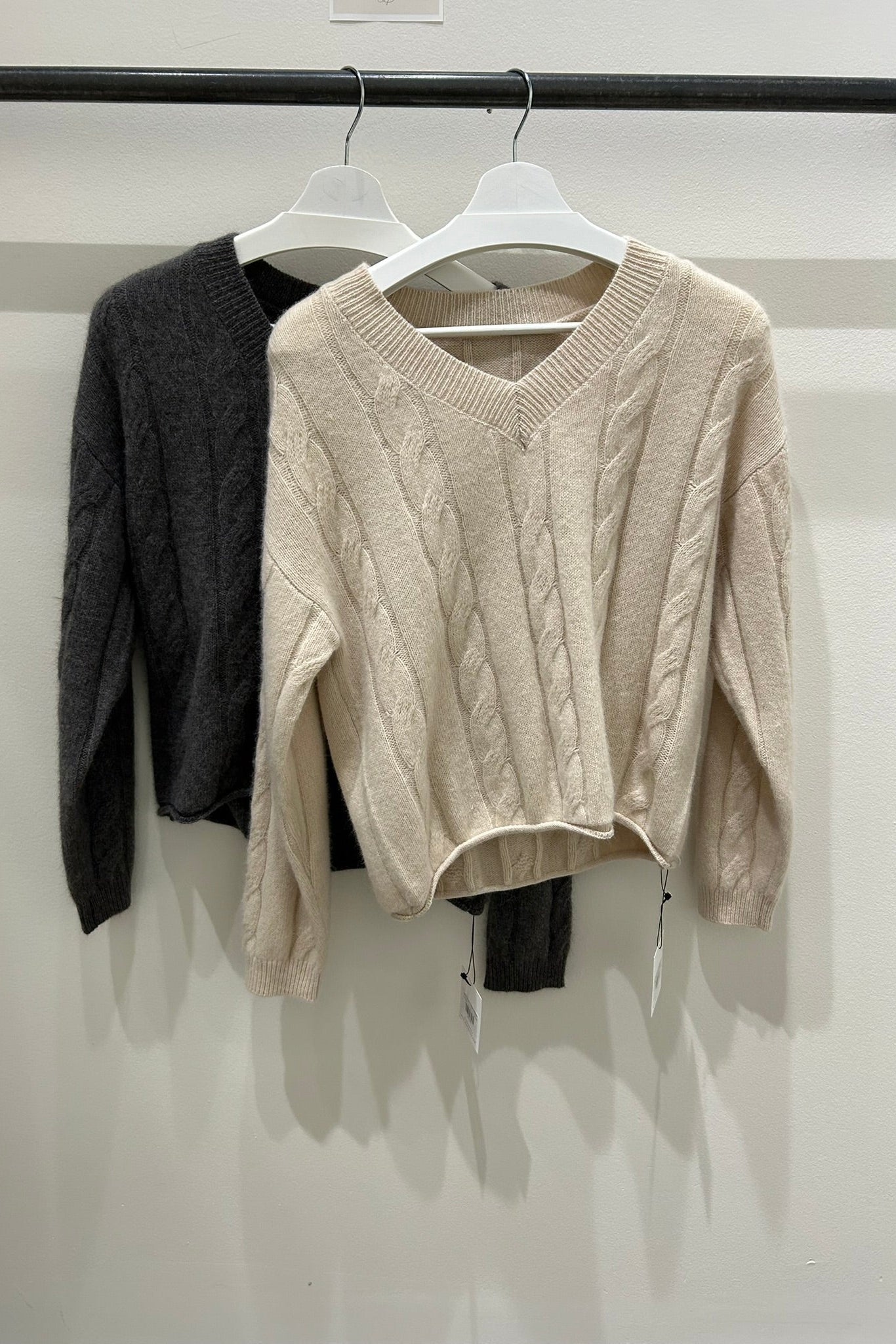 Jane Cable V-Neck Sweater