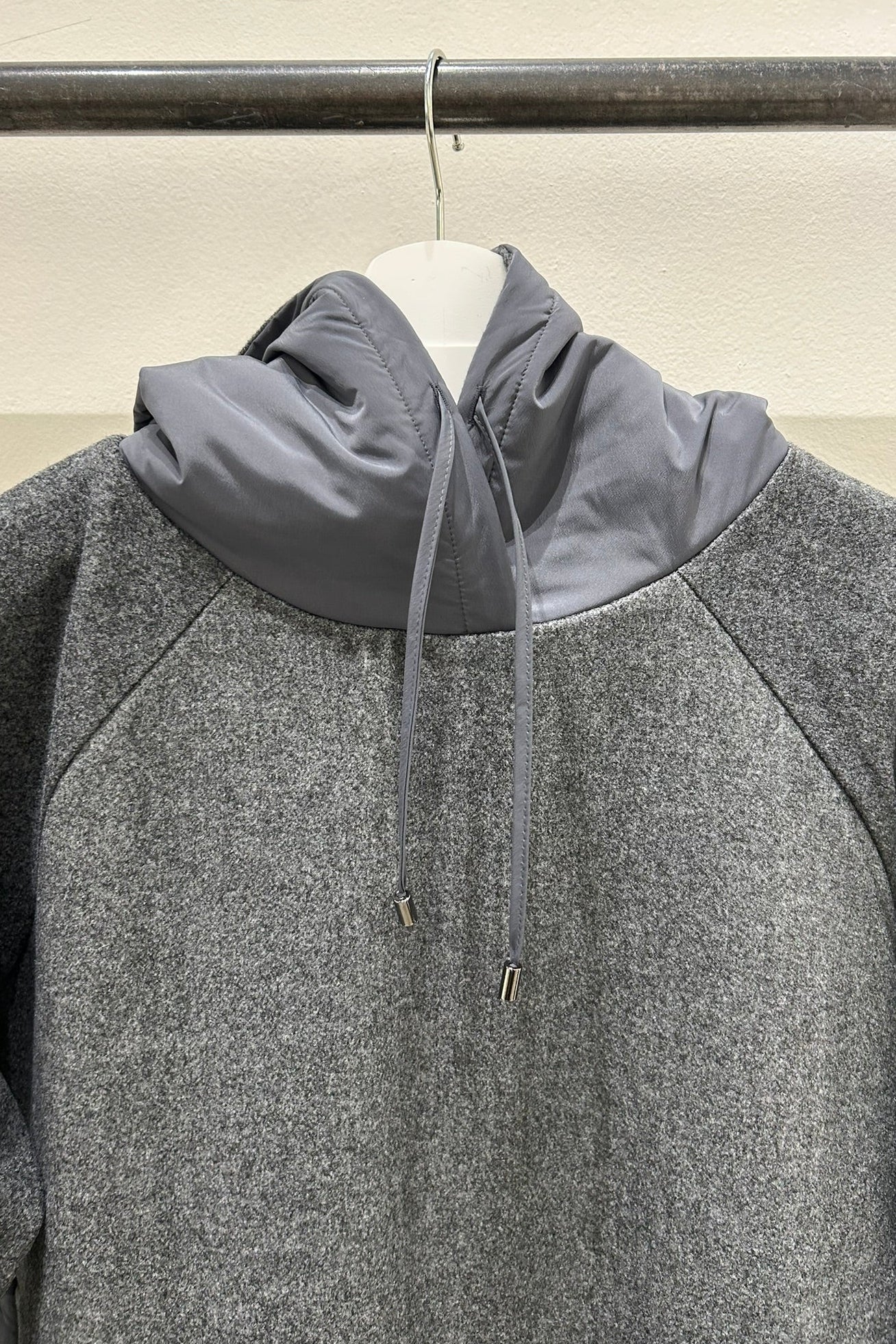 Mixed Media Flannel Hooded Dress