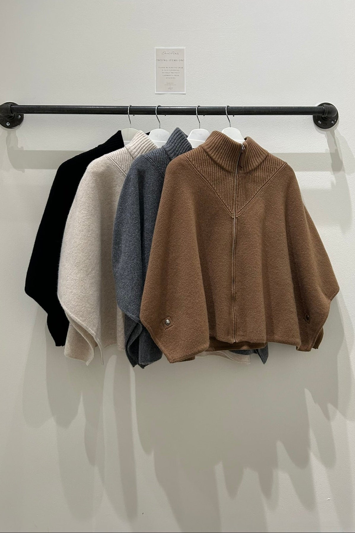 Zip Up Poncho Sweater Cardigan