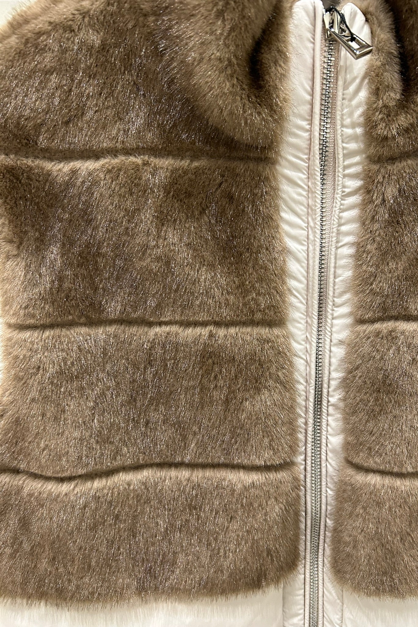 Faux Fur Down Long Puffer Vest