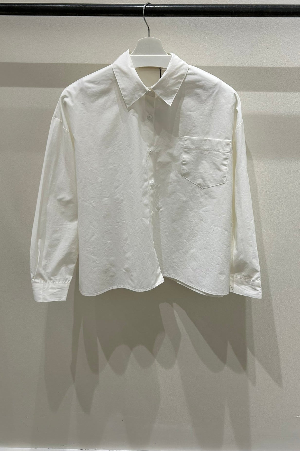 Back-Pleated Button-Up Shirt