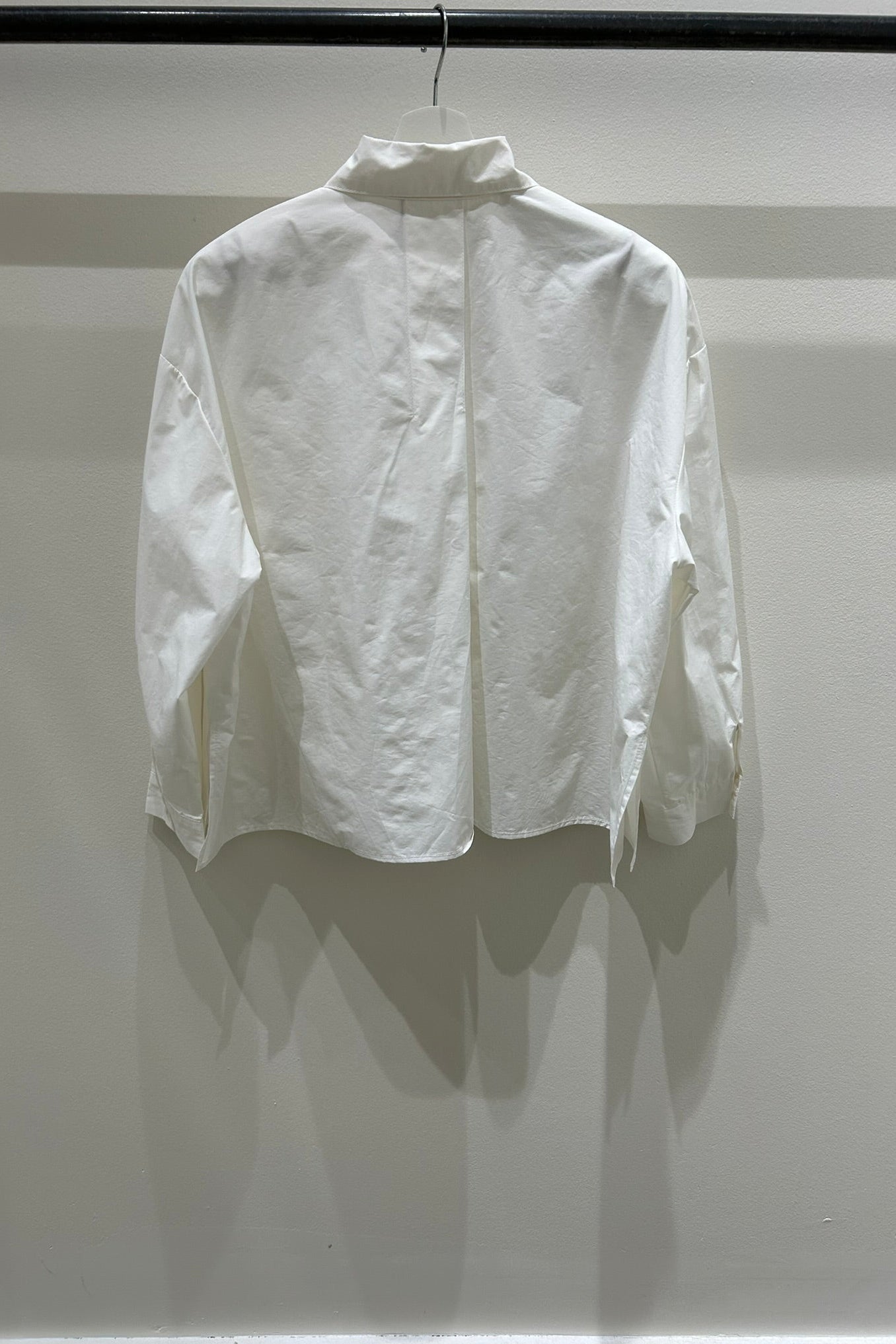 Back-Pleated Button-Up Shirt
