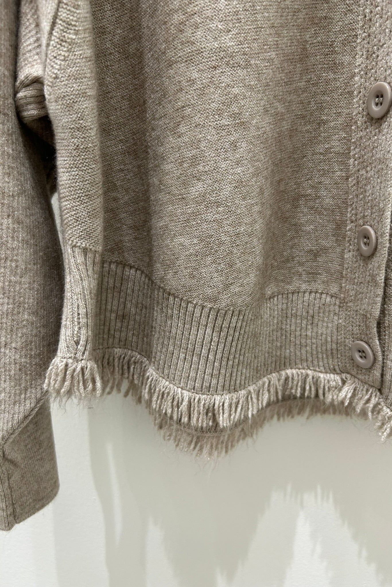 Fringe Hem Sweater Cardigan