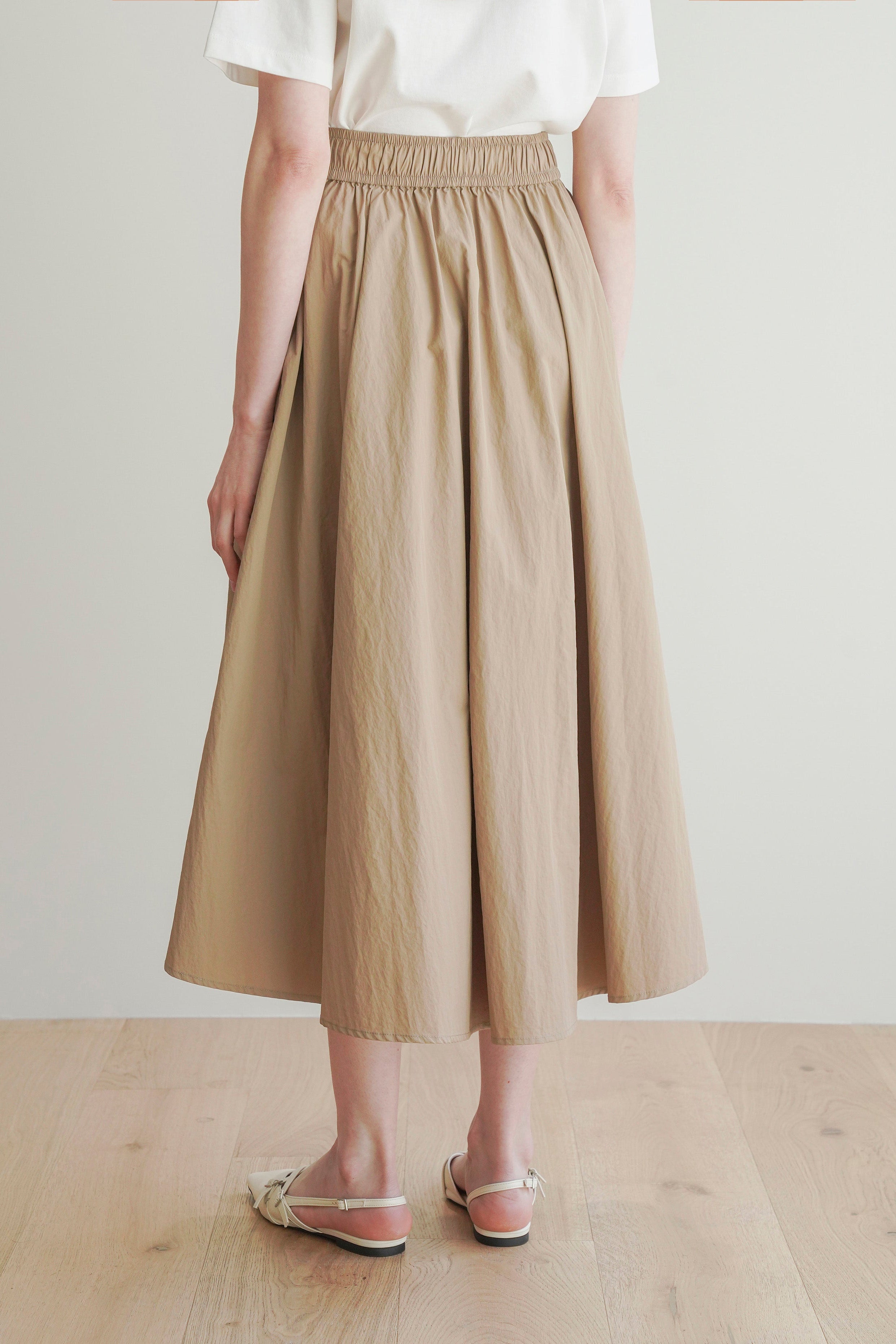 Tech Flared Long Skirt