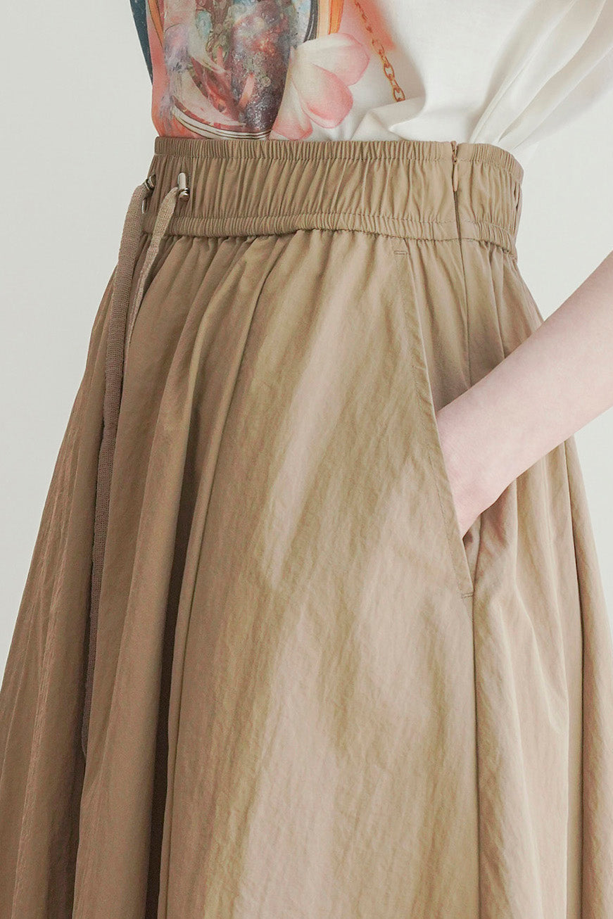 Tech Flared Long Skirt