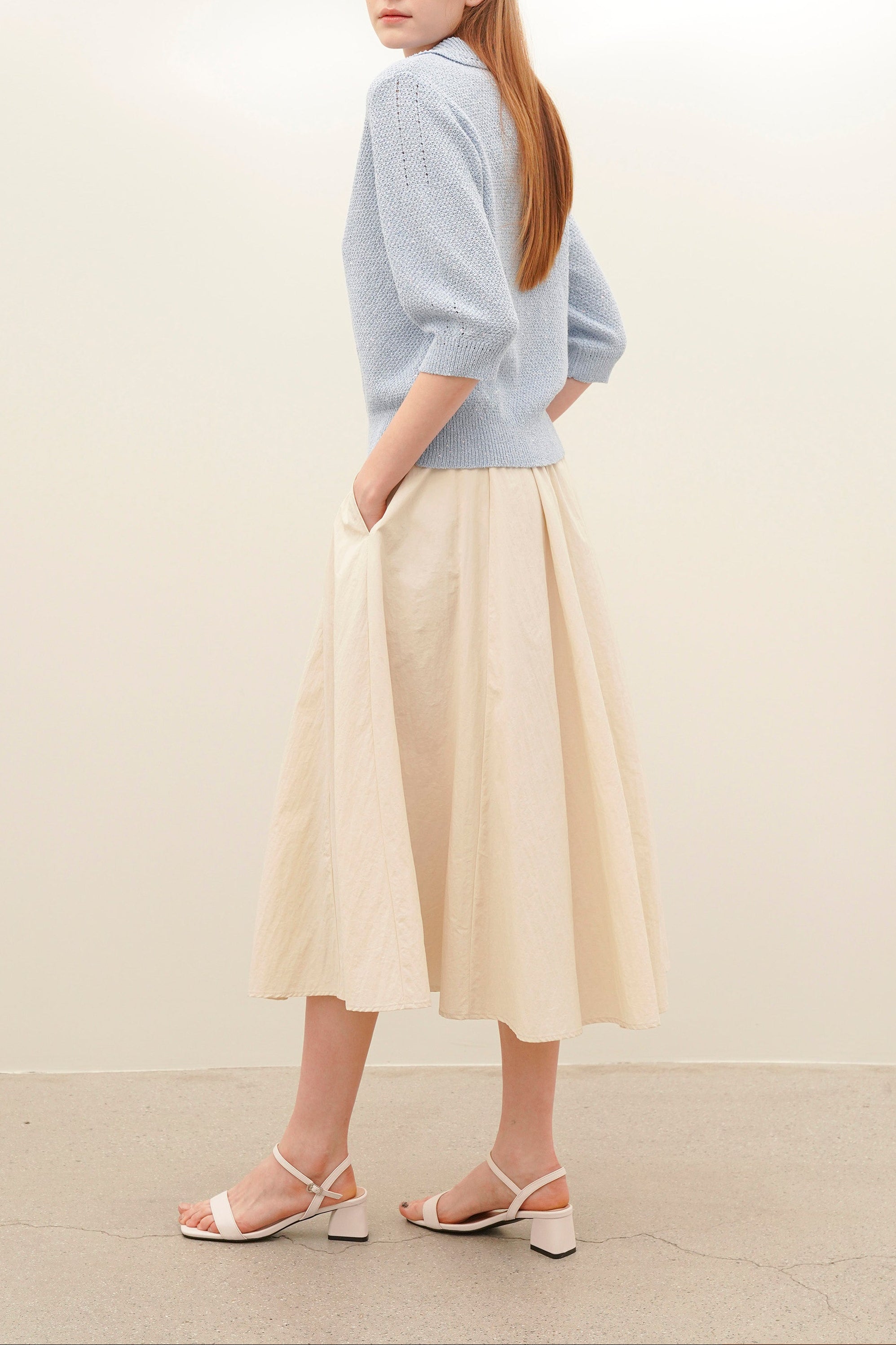 Tech Flared Long Skirt