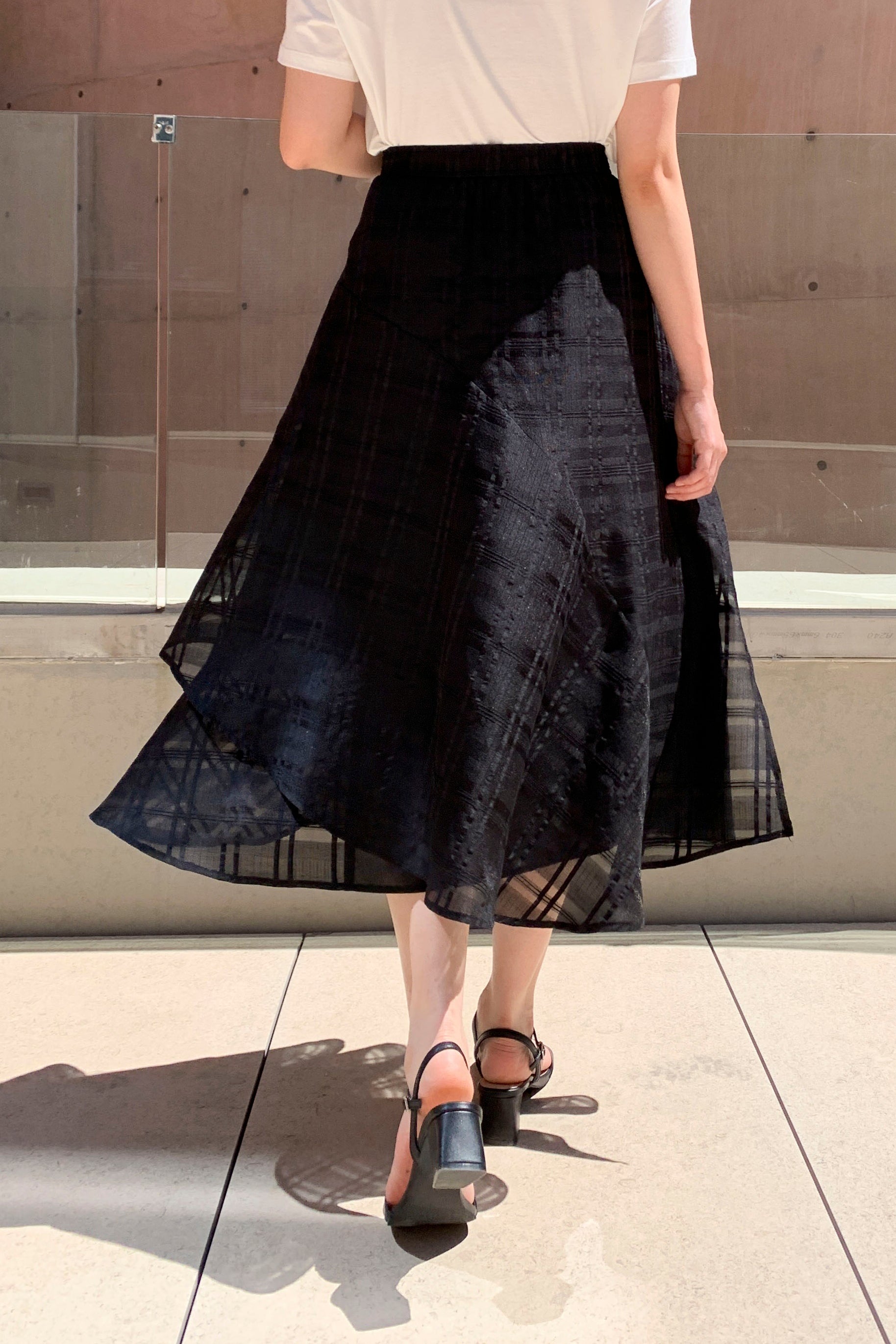 Windowpane Layered Skirt