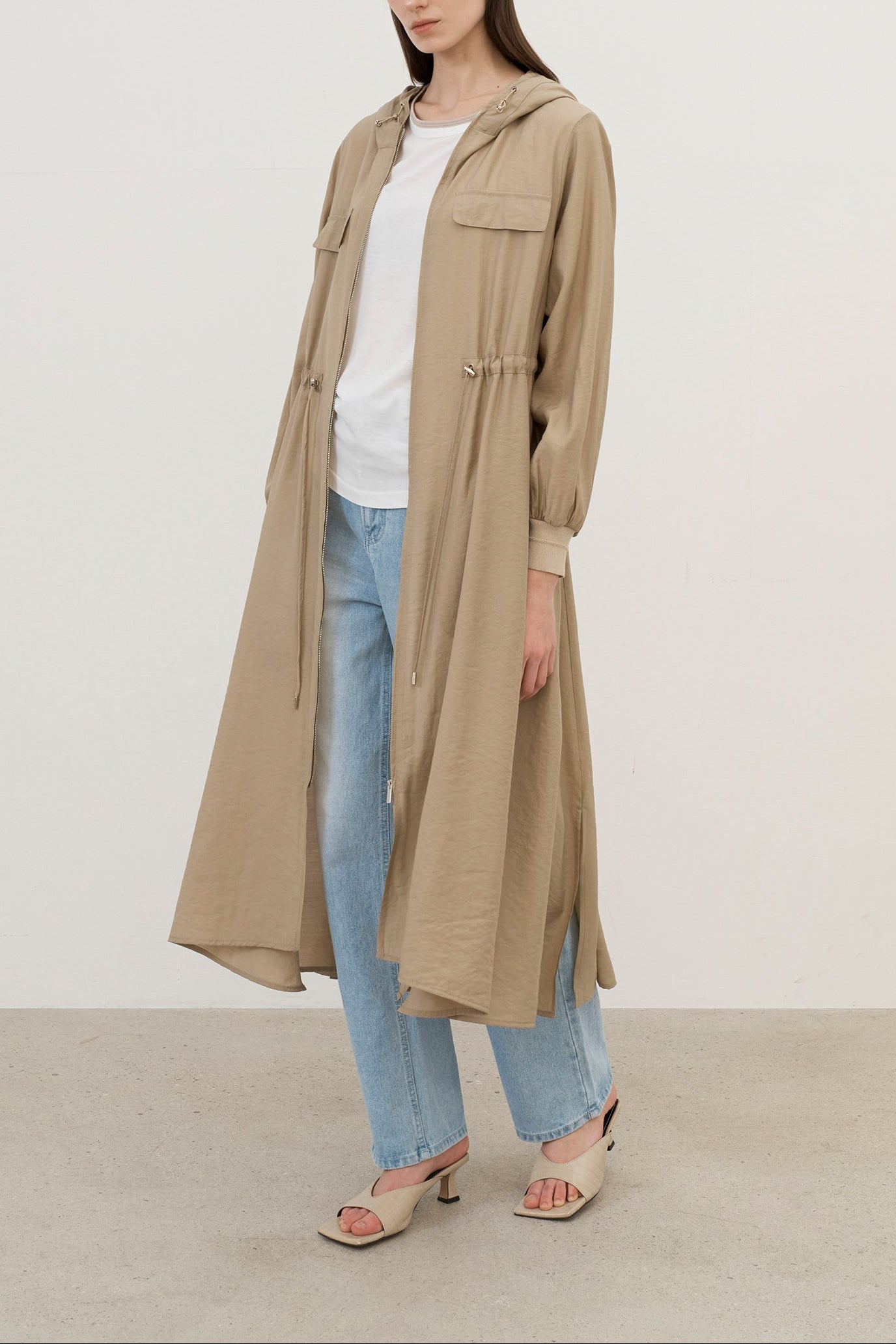 Zip Front Long Dress