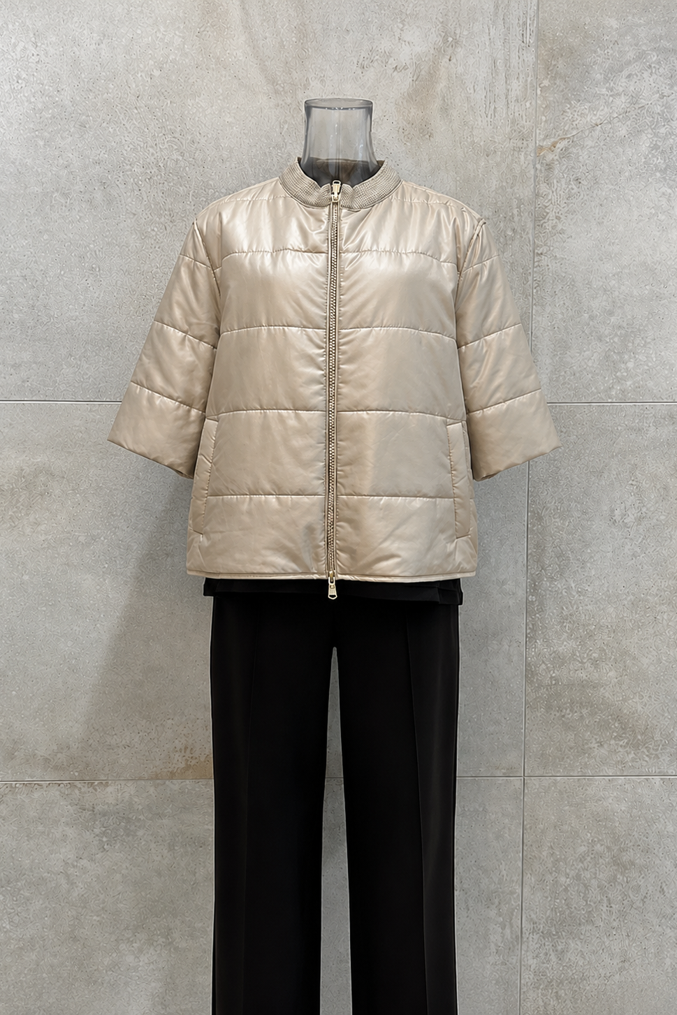 3/4 Sleeves Light Puffer Jacket