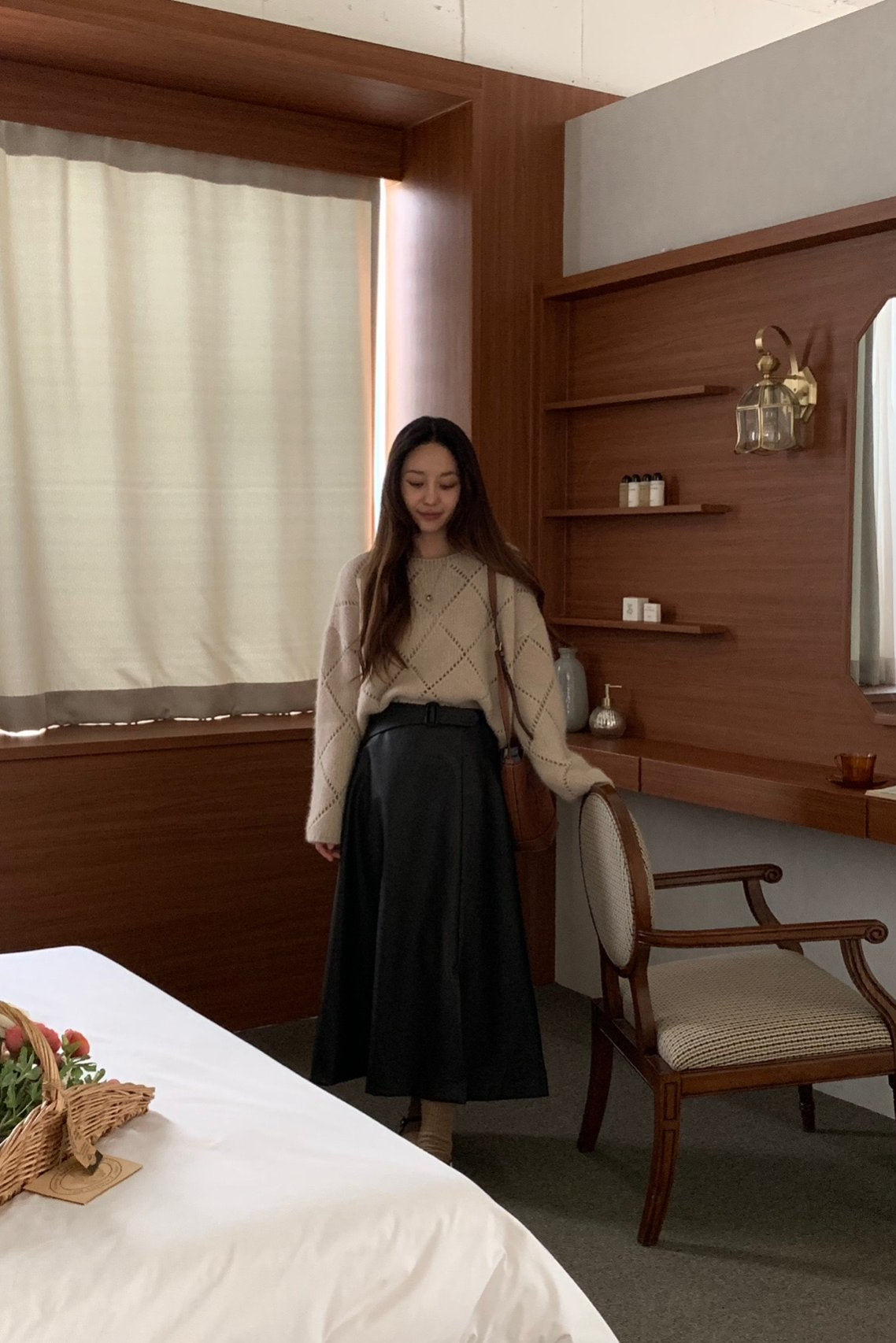 Openwork Diamond Sweater