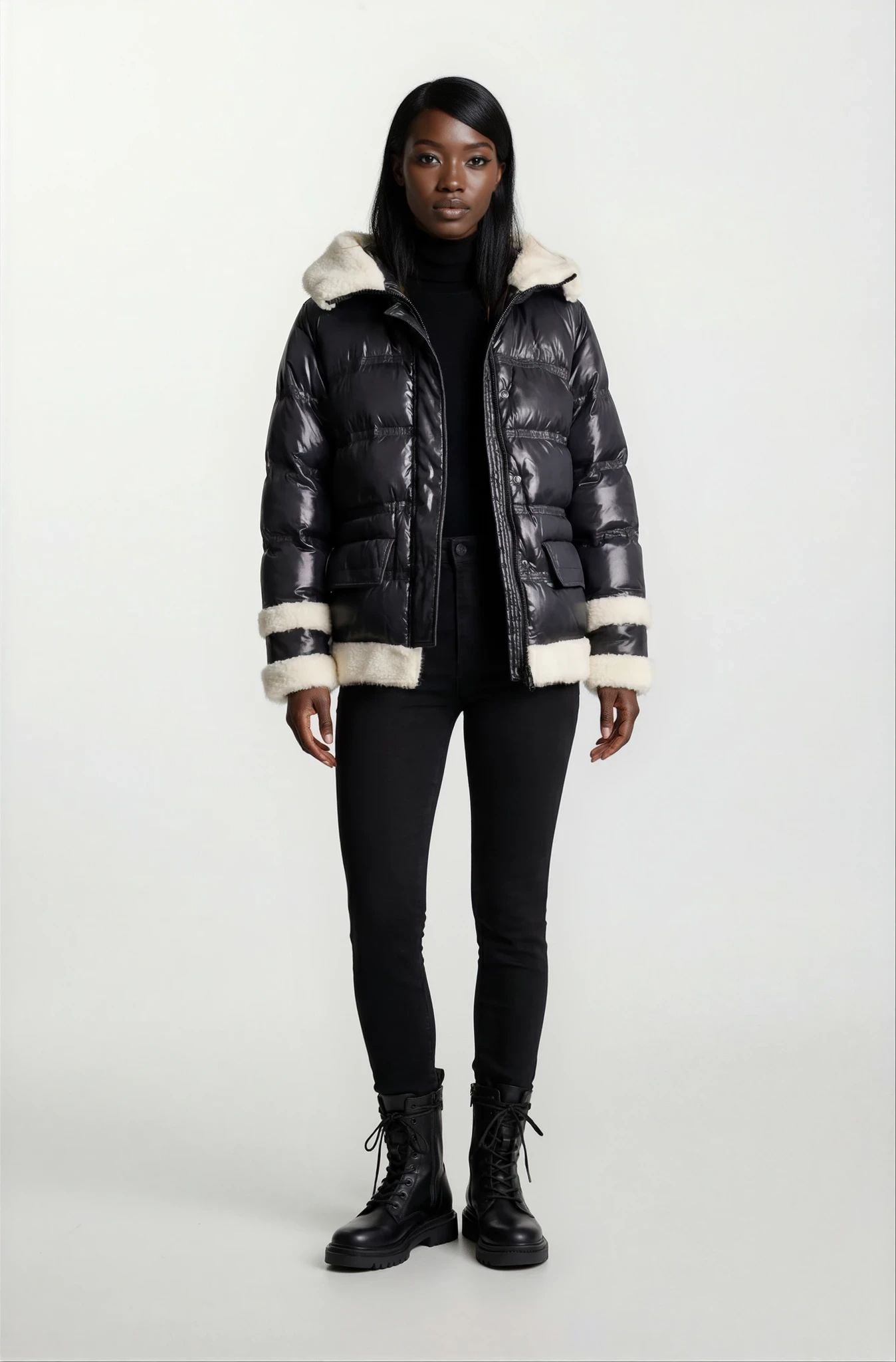 Eira Sherpa Trim Puffer Jacket
