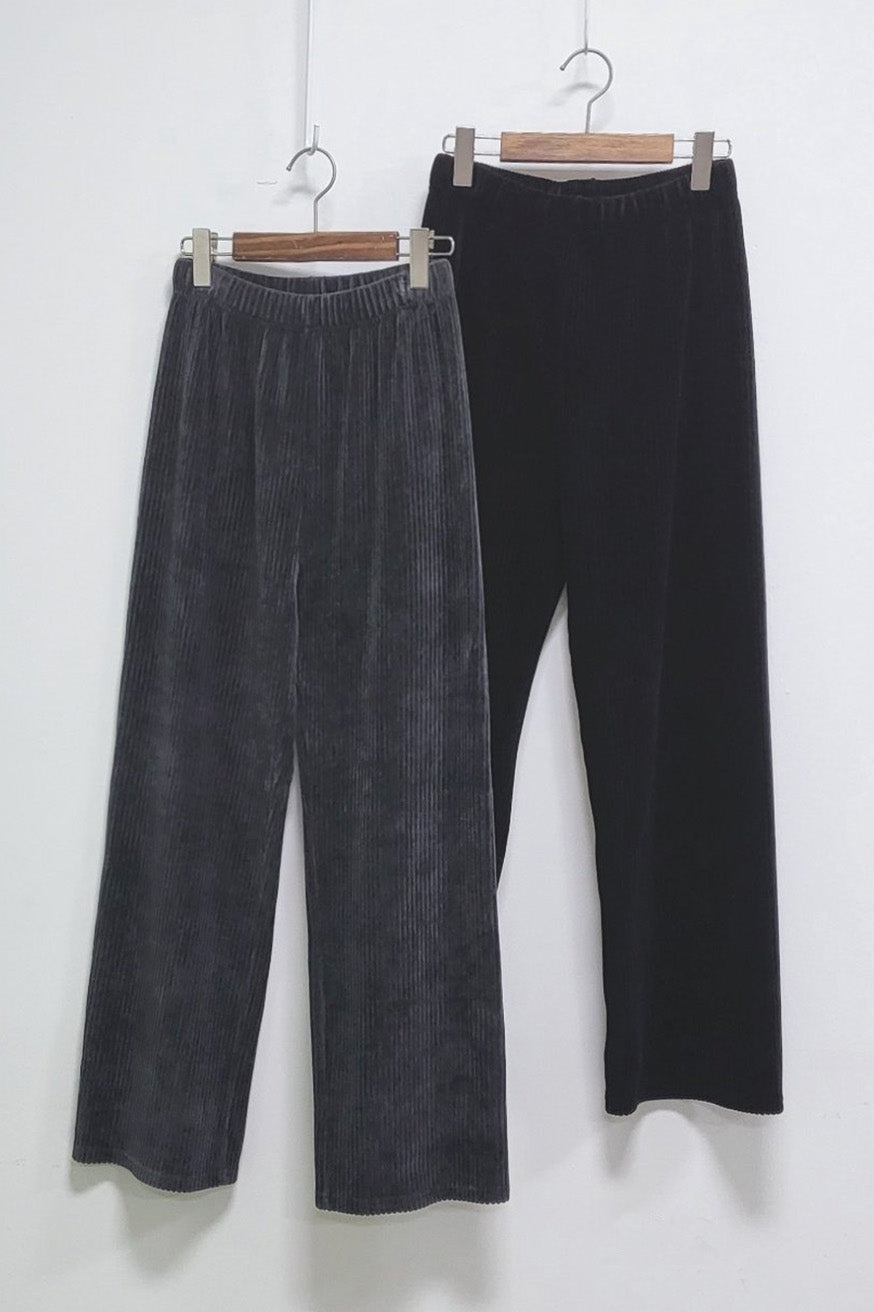 Thick Ribbed Corduroy Wide Leg Pants