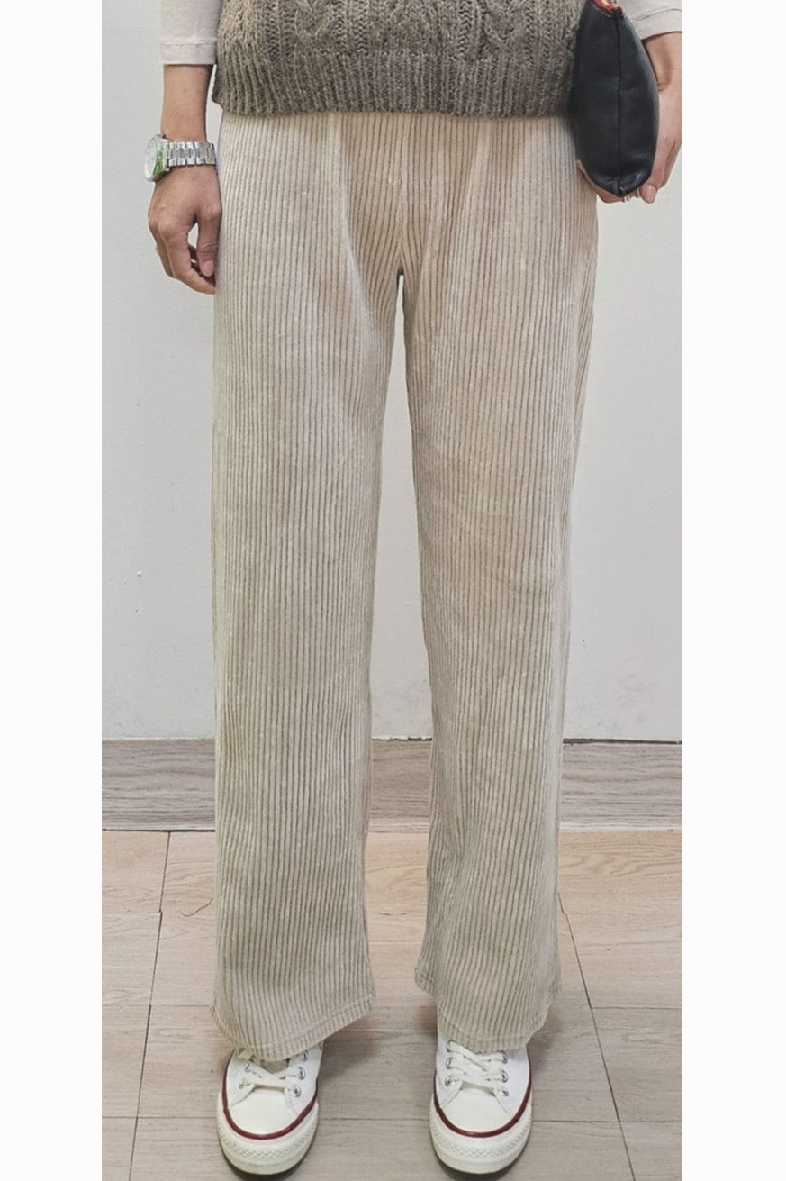 Thick Ribbed Corduroy Wide Leg Pants