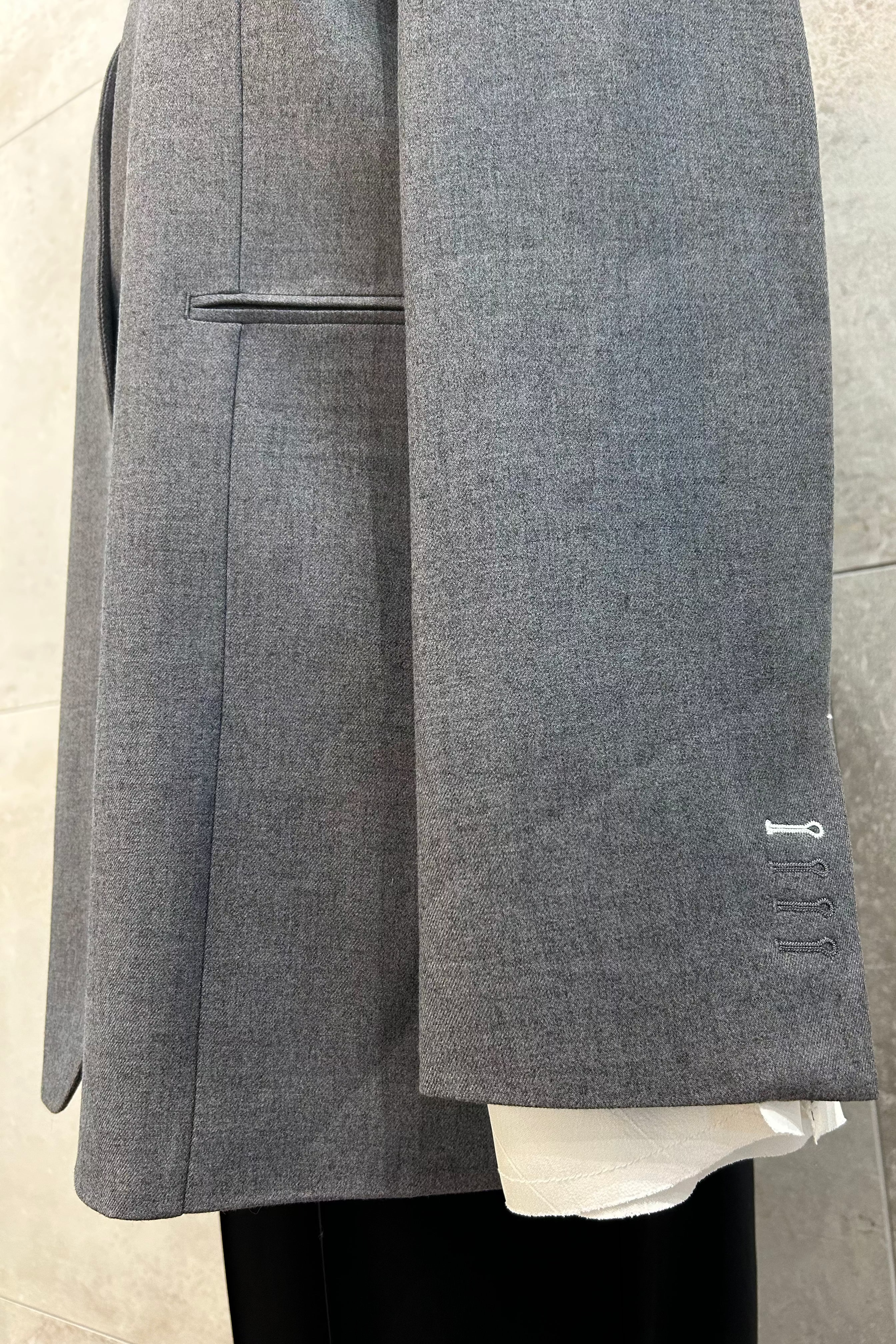 Chiffon Cuff Collarless Blazer