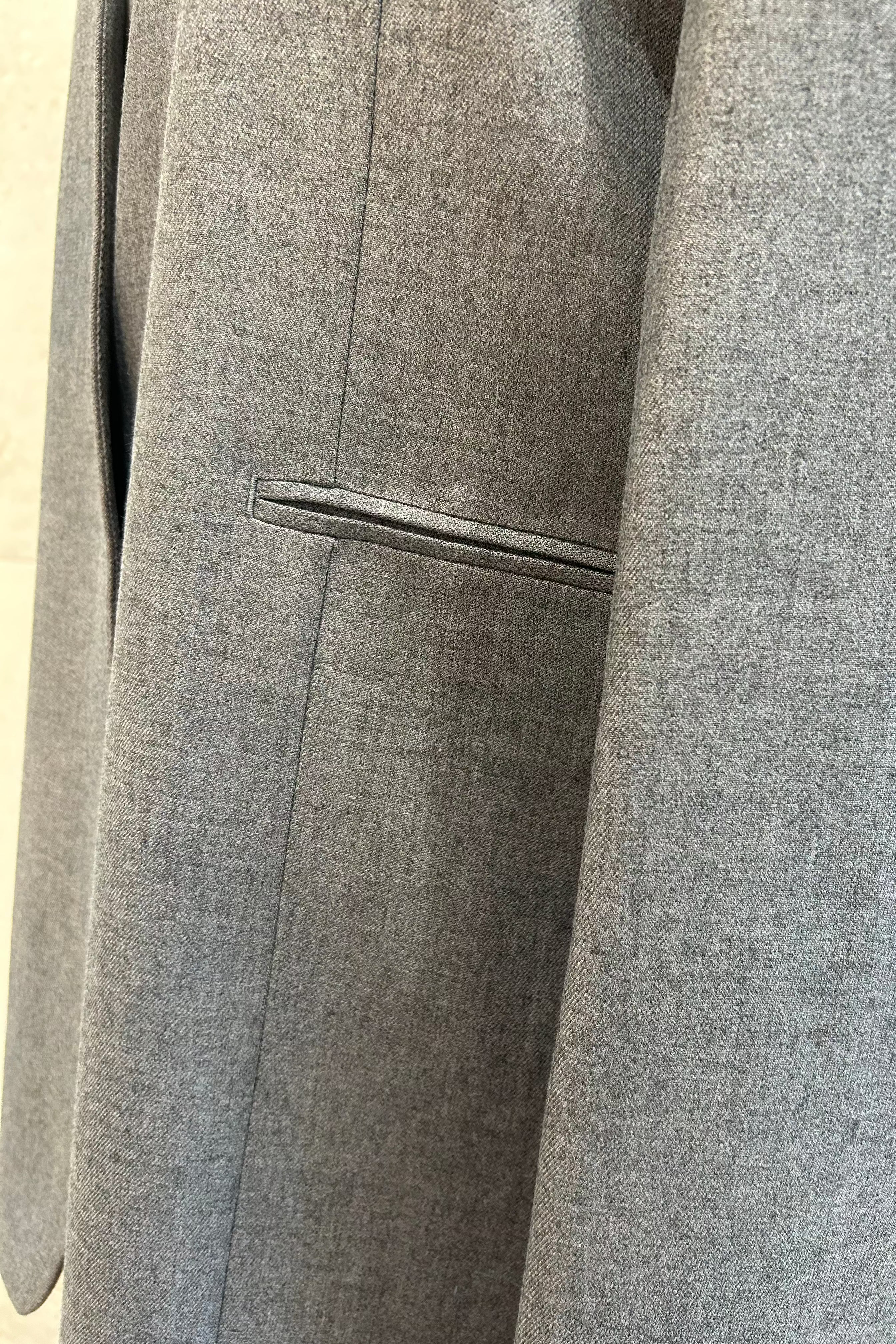 Chiffon Cuff Collarless Blazer