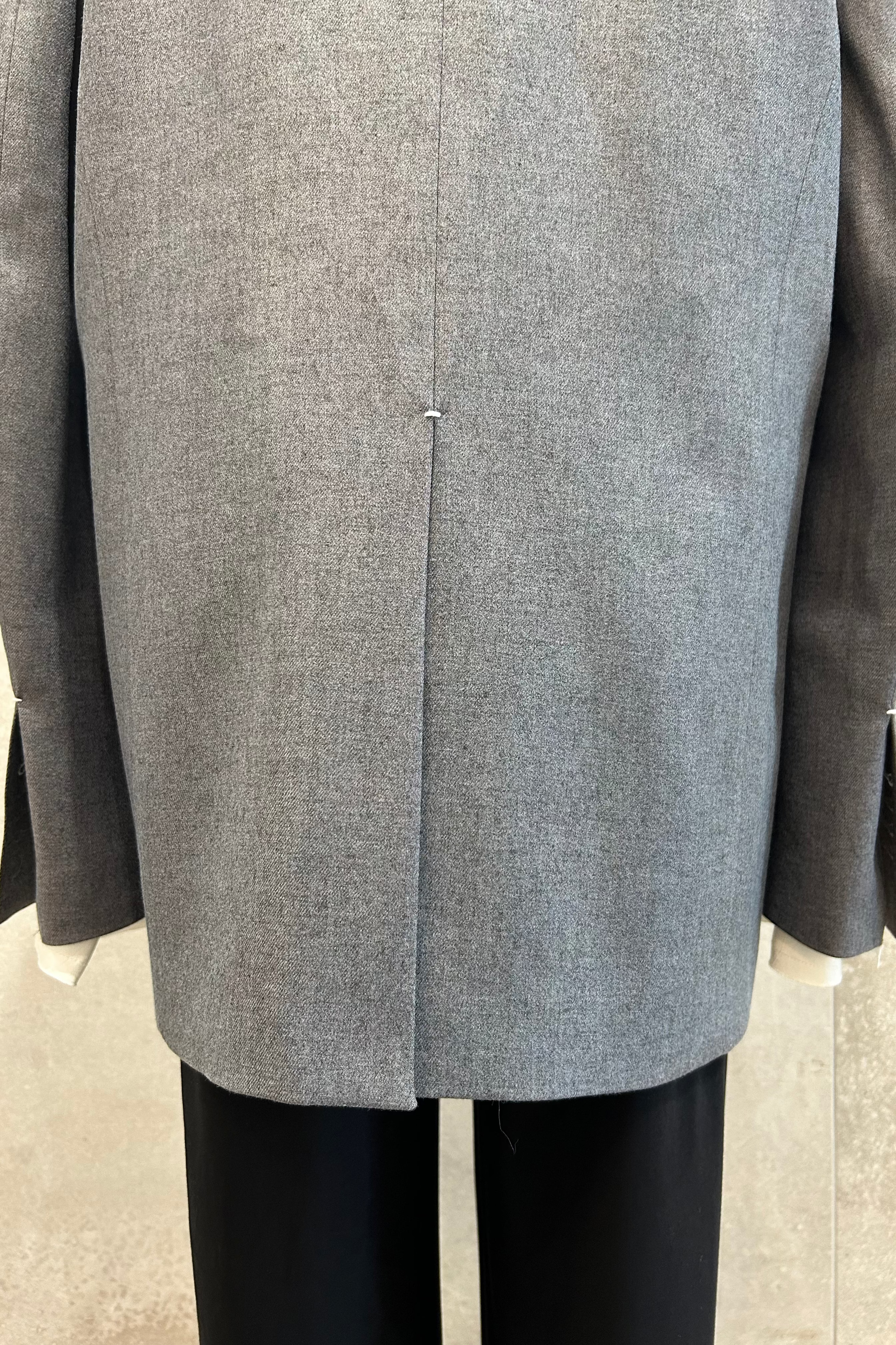 Chiffon Cuff Collarless Blazer