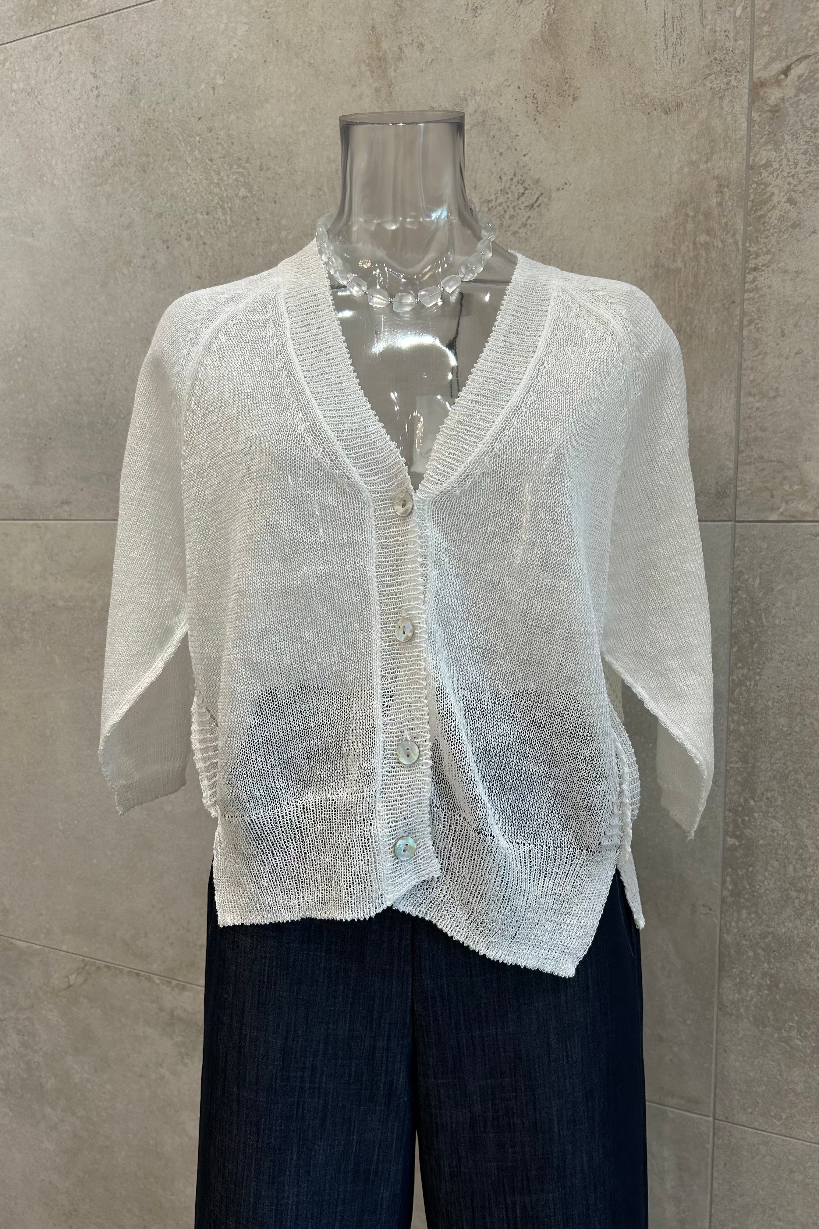 Linen Crop Cardigan
