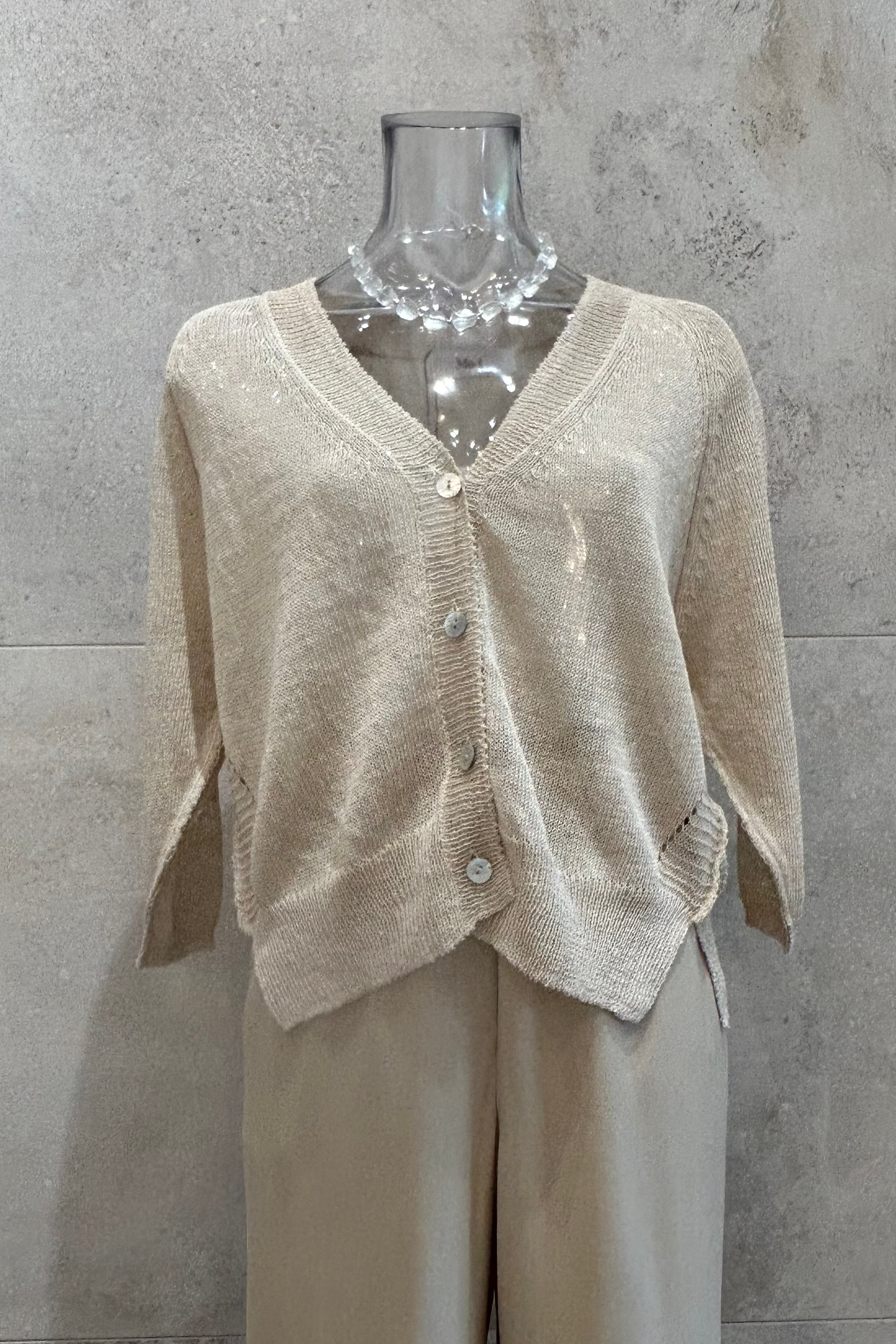 Linen Crop Cardigan