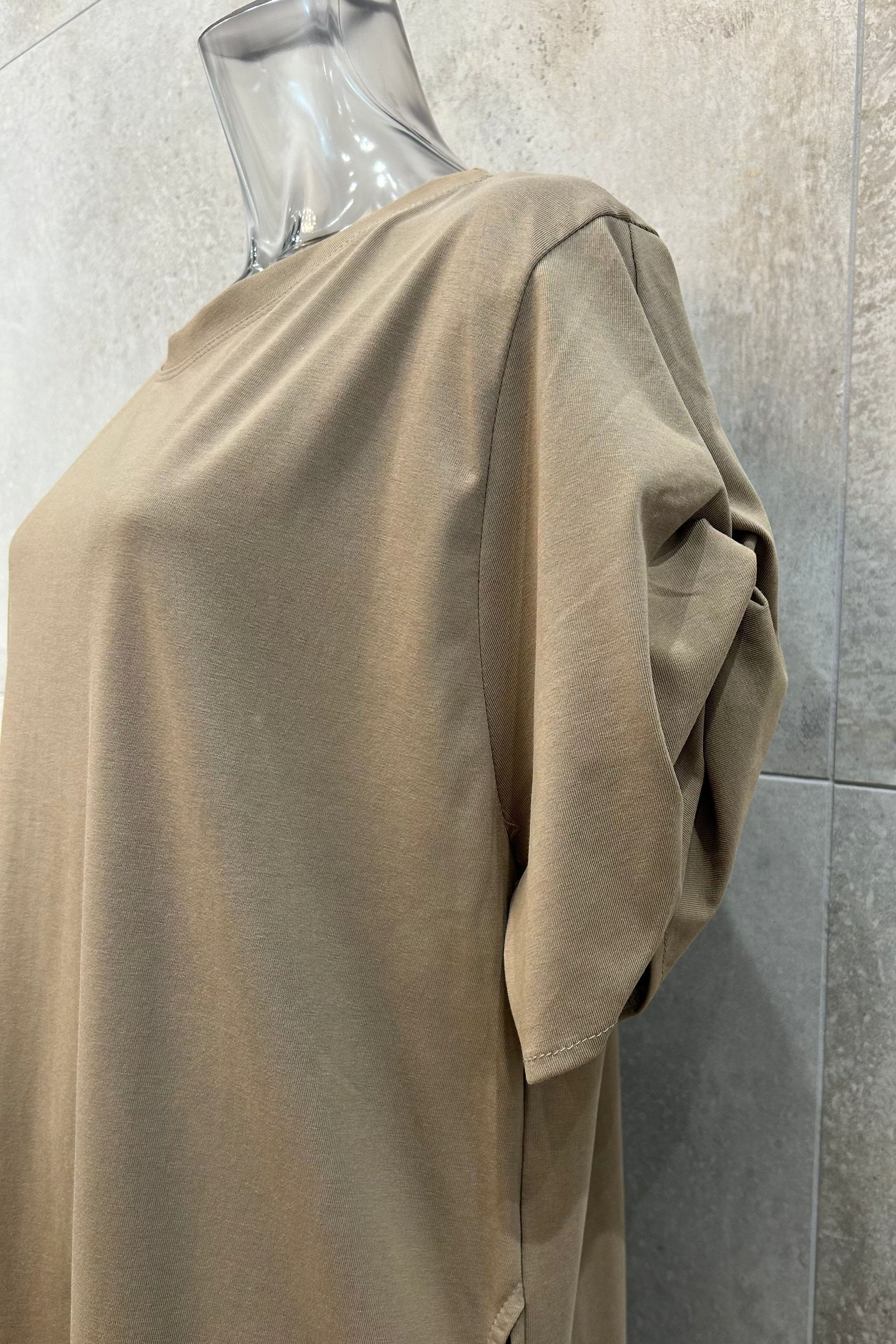 Draped Sleeve T-Shirt Dress