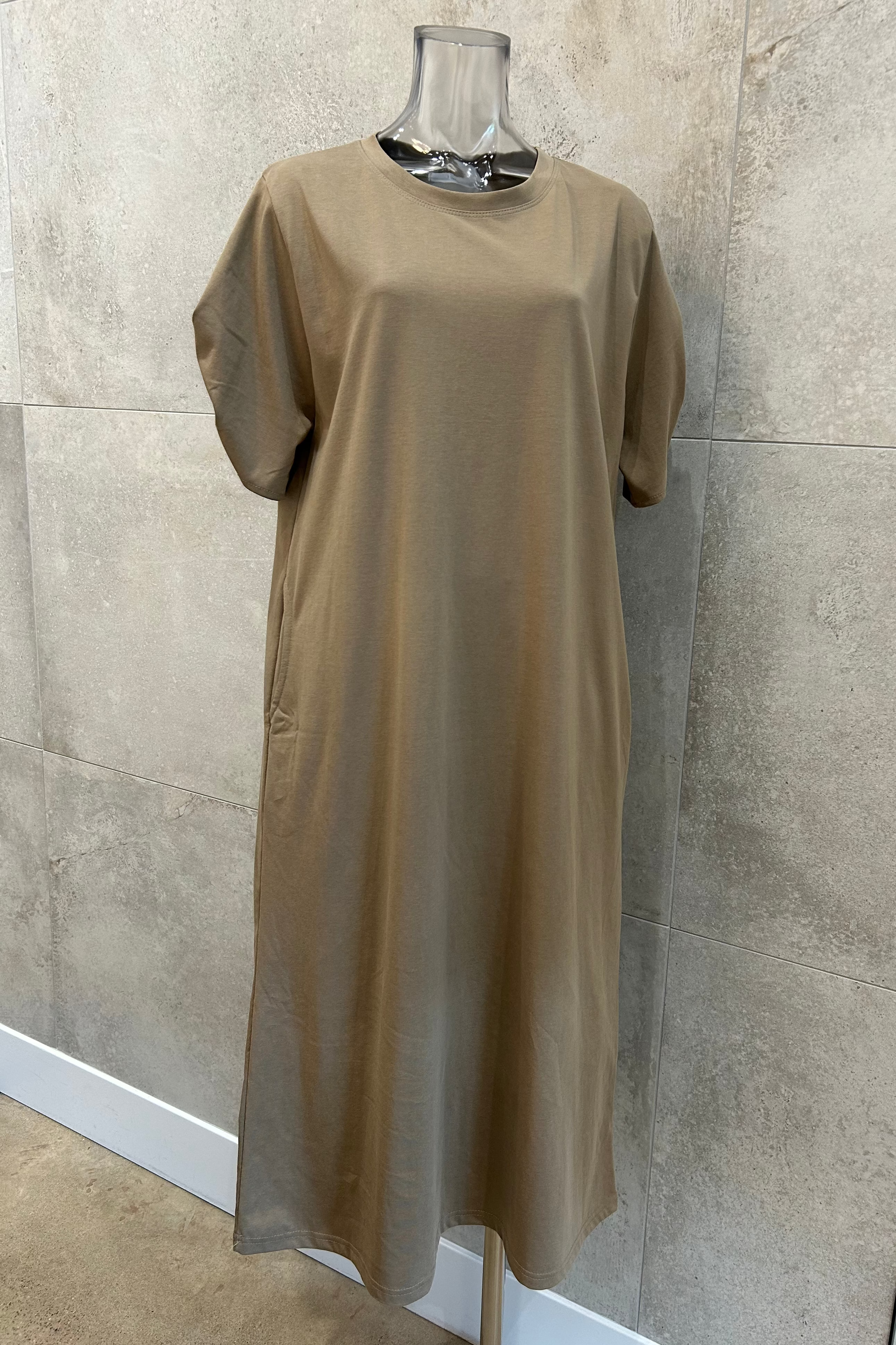 Draped Sleeve T-Shirt Dress