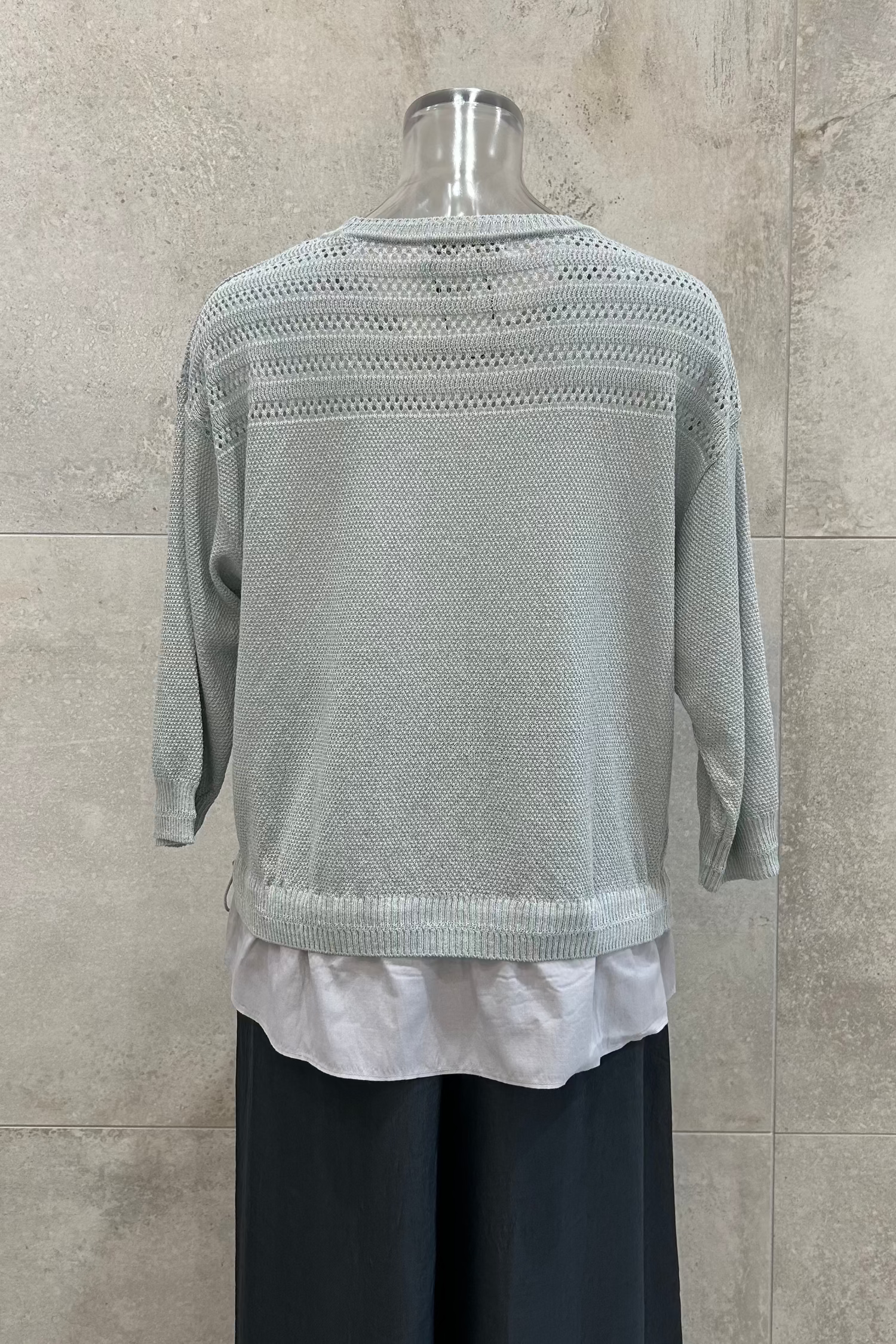 Layered Pointelle Knit Top
