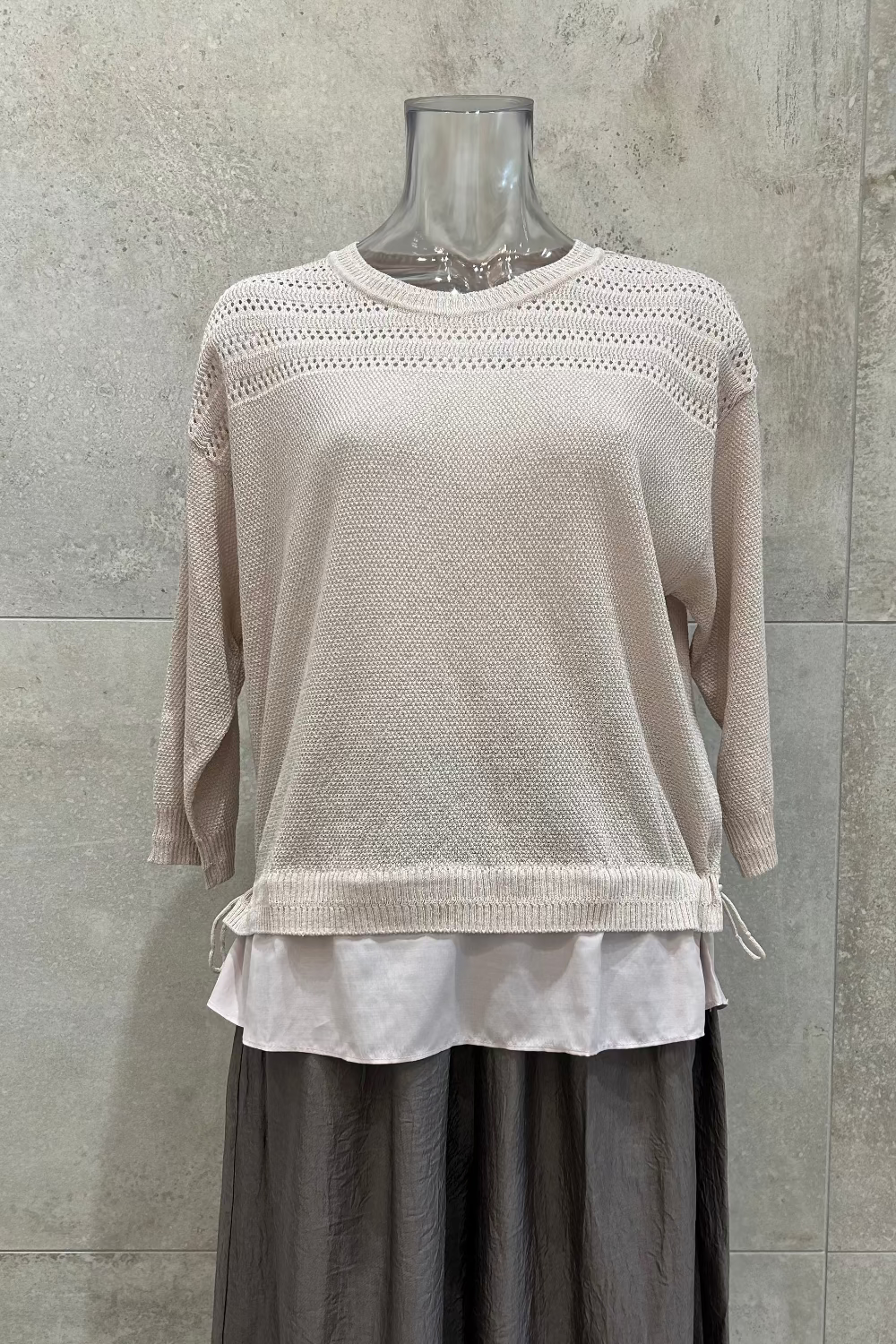 Layered Pointelle Knit Top
