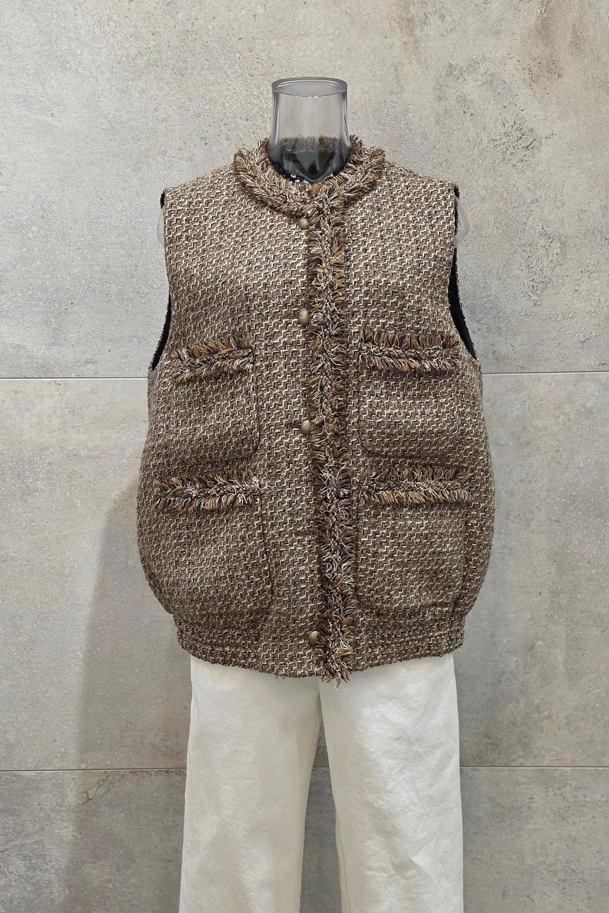 Metallic Tweed Vest